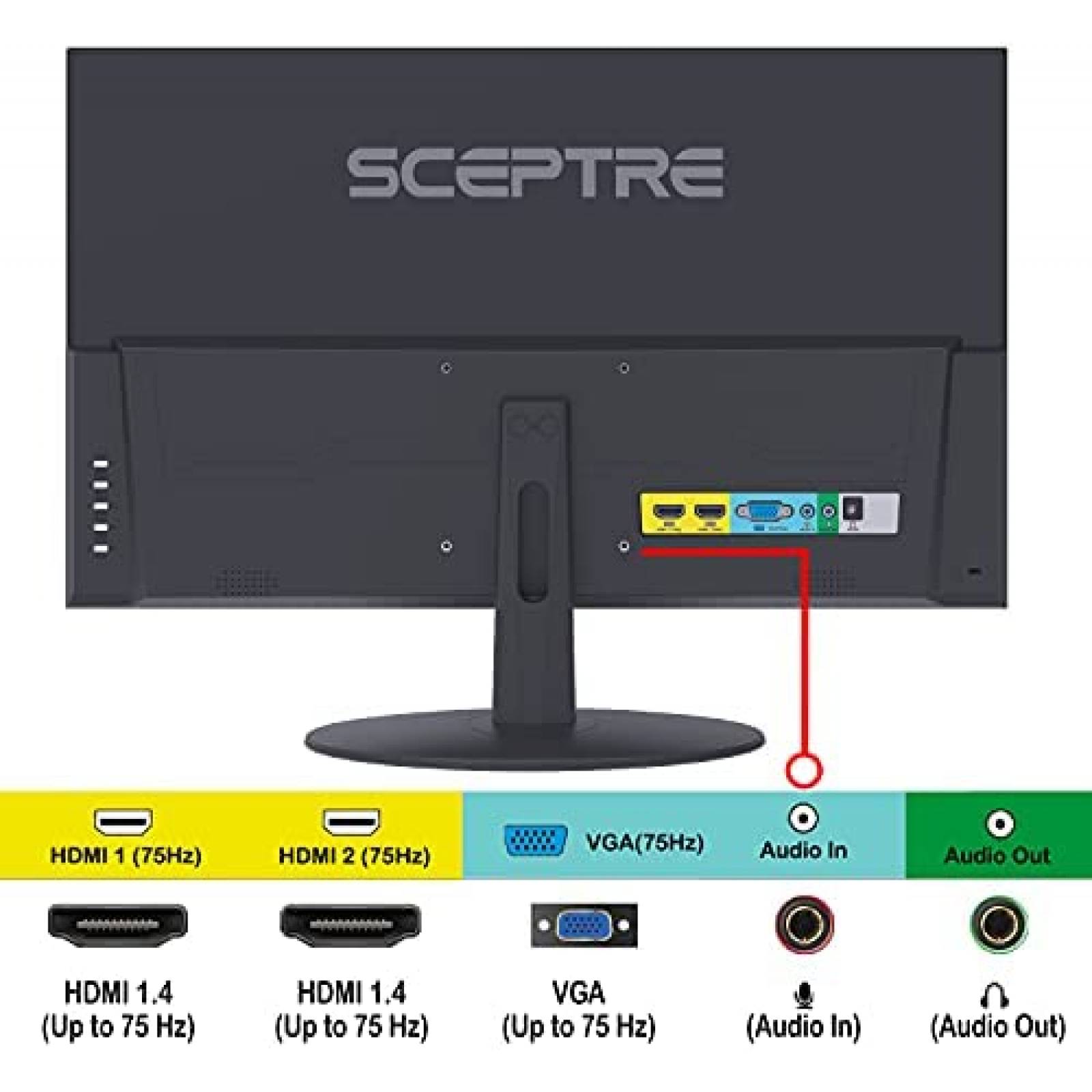 Monitor SCEPTRE IPS 27" LED 1920 x 1080p 75Hz 2 Puertos HDMI