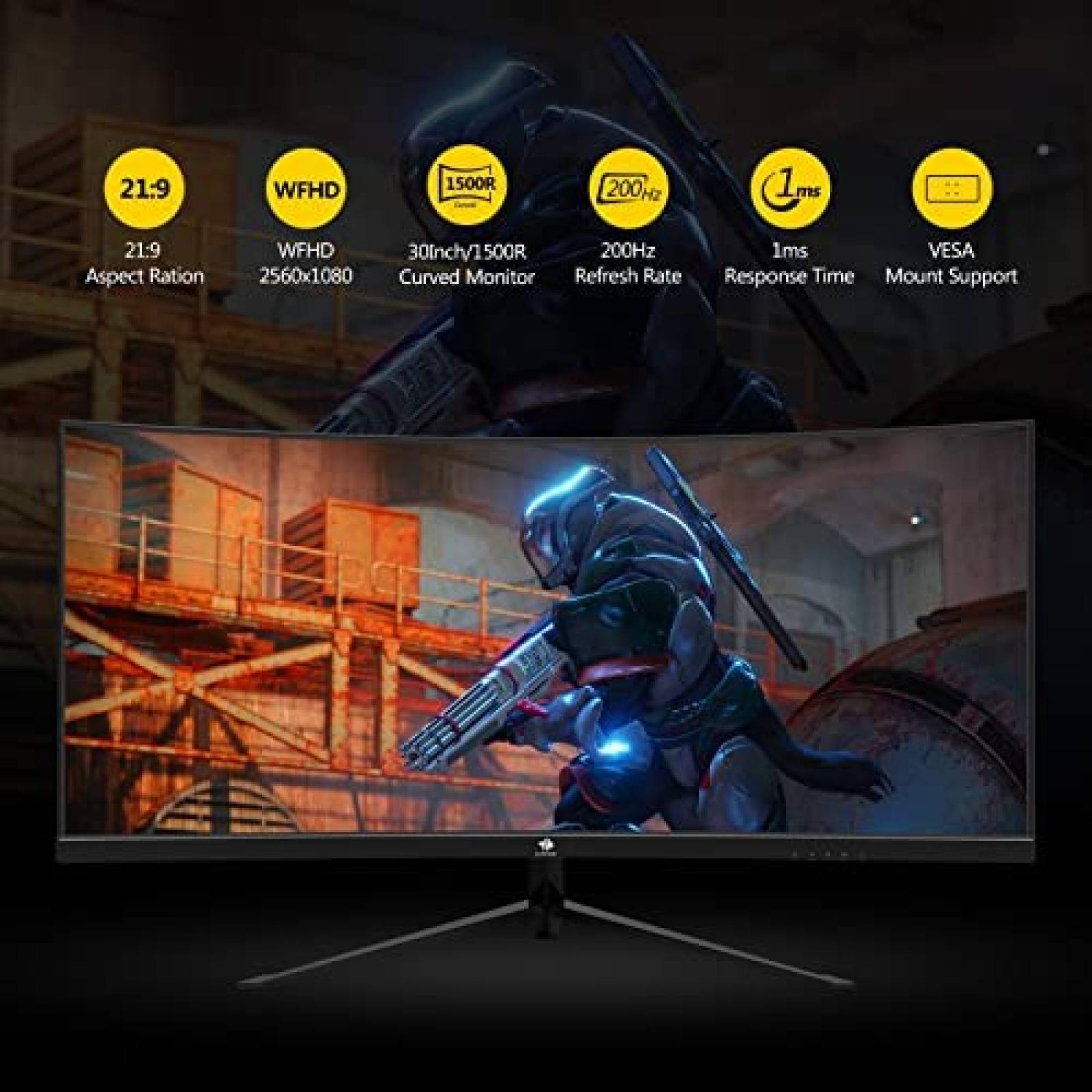 Monitor Z-Edge Curvo 30 '' 21: 9 2560 x 1080 200 Hz