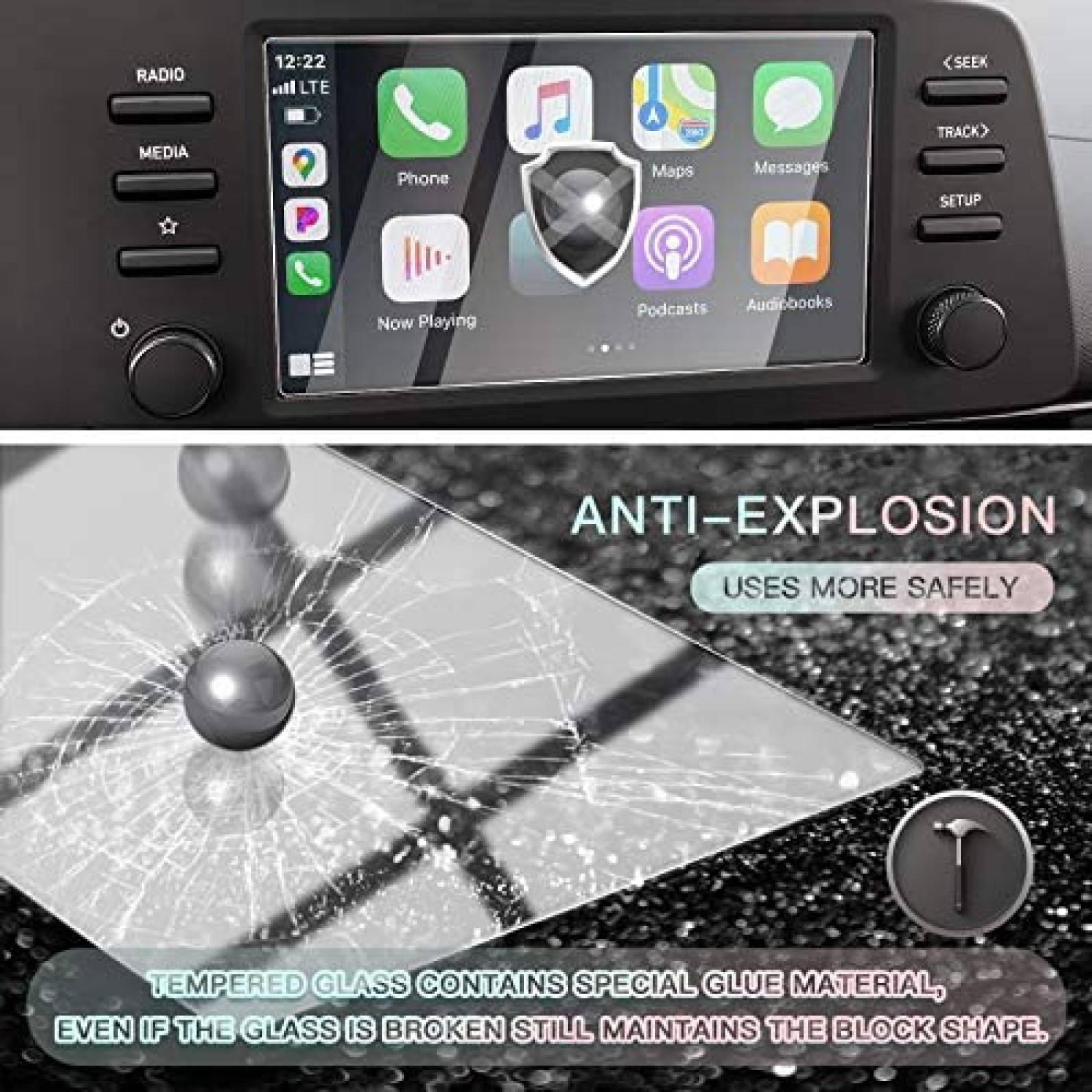 Protector Pantalla CDEFG Elantra 2021 Vidrio Templado 8"