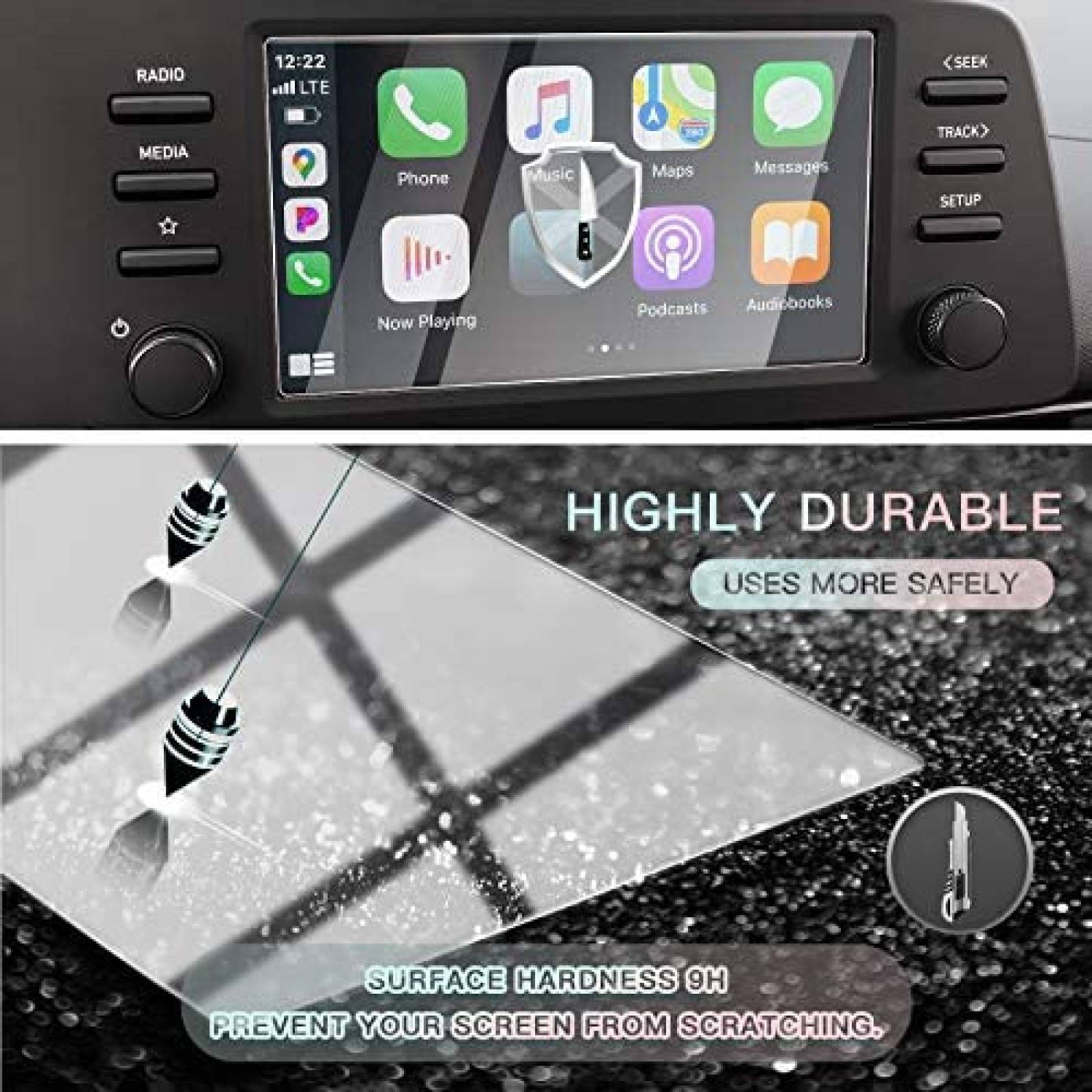 Protector Pantalla CDEFG Elantra 2021 Vidrio Templado 8"