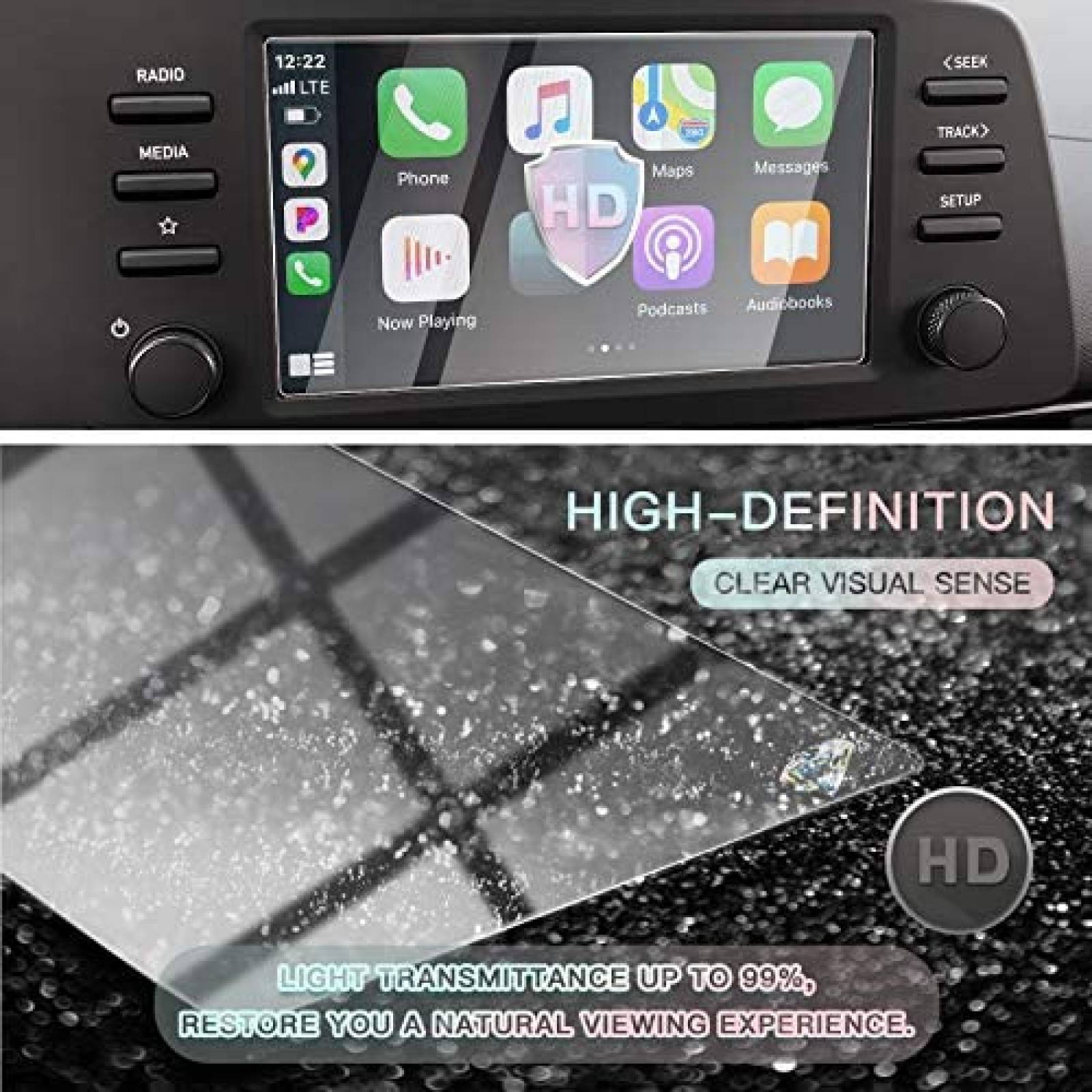 Protector Pantalla CDEFG Elantra 2021 Vidrio Templado 8"