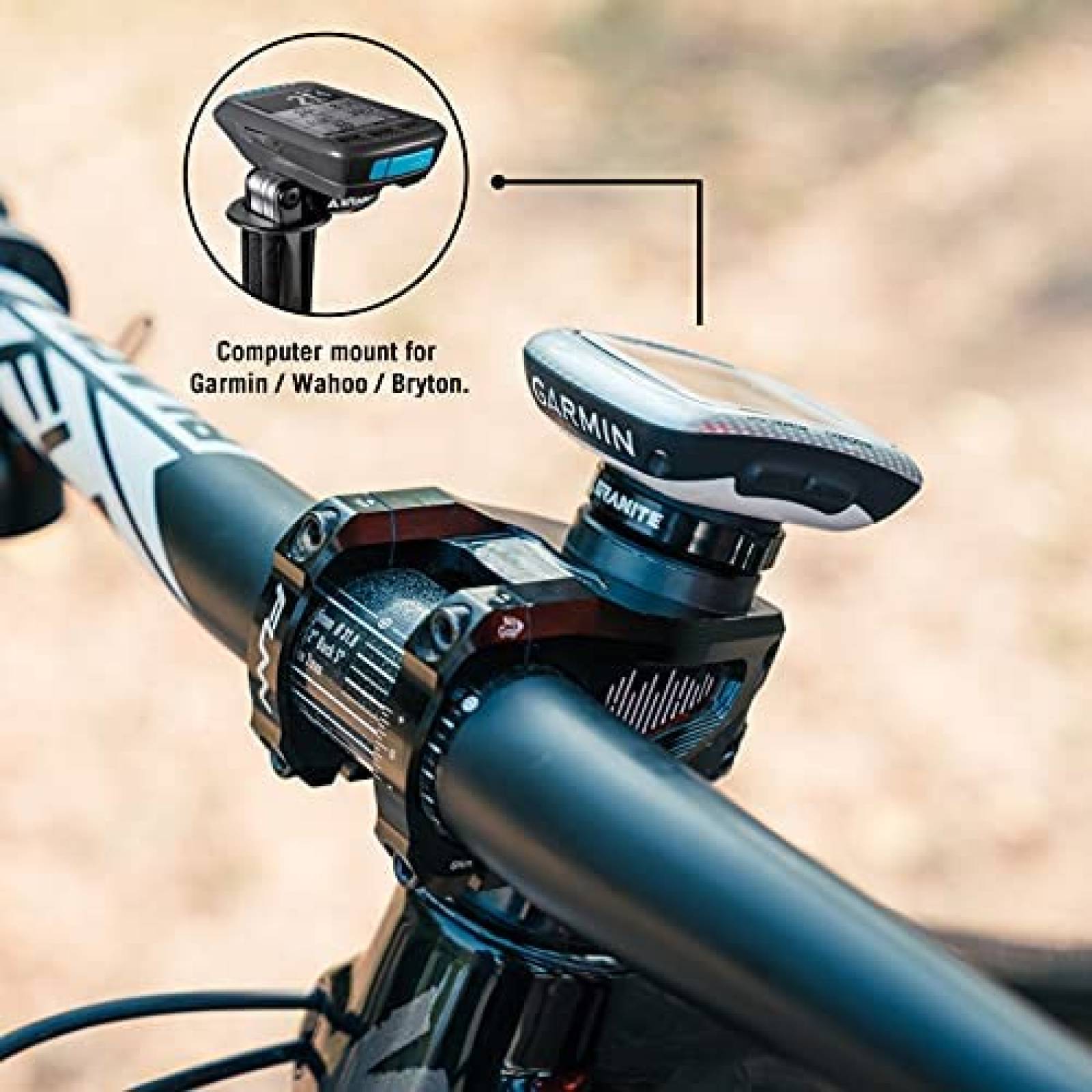 Soporte de Bicicleta Granite para GPS Garmin/Wahoo -Negro