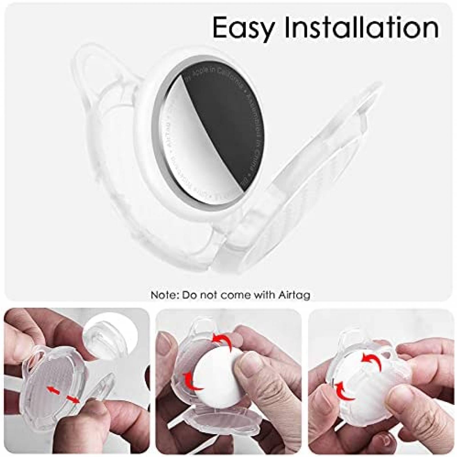 Fundas MOFREE 4pzas con Llavero para AirTag -Transparente