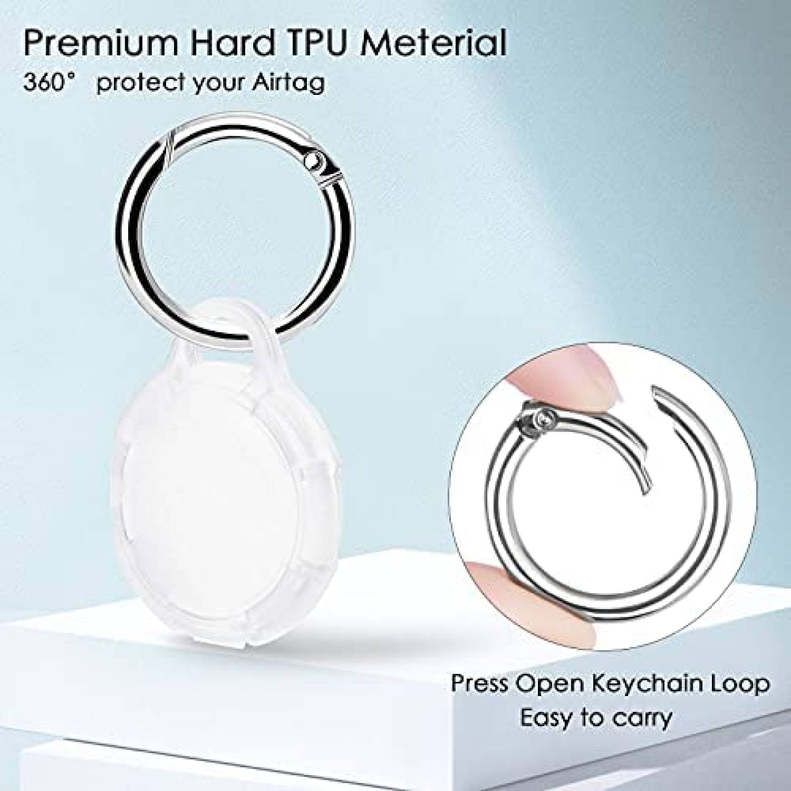 Fundas MOFREE 4pzas con Llavero para AirTag -Transparente