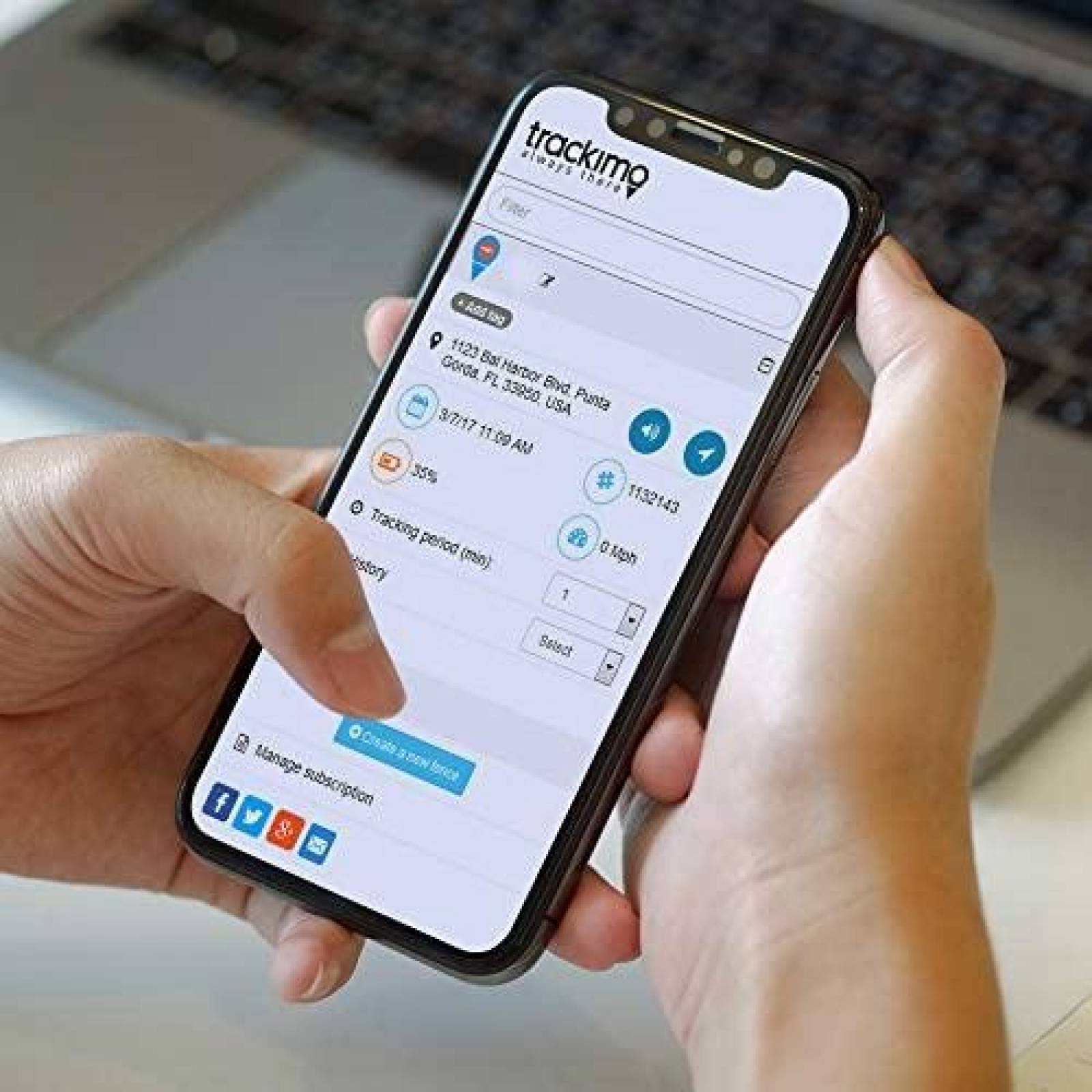 Rastreador Trackimo 3G 2021 Mini Full USA CA mundial -Negro