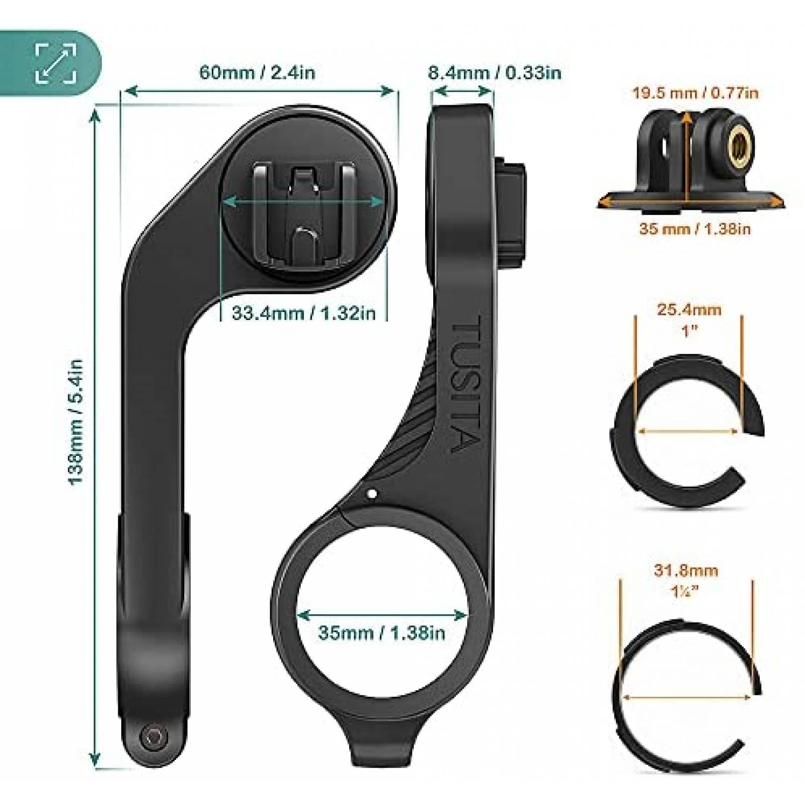 Soporte para camara TUSITA manillar de ciclismo -Negro