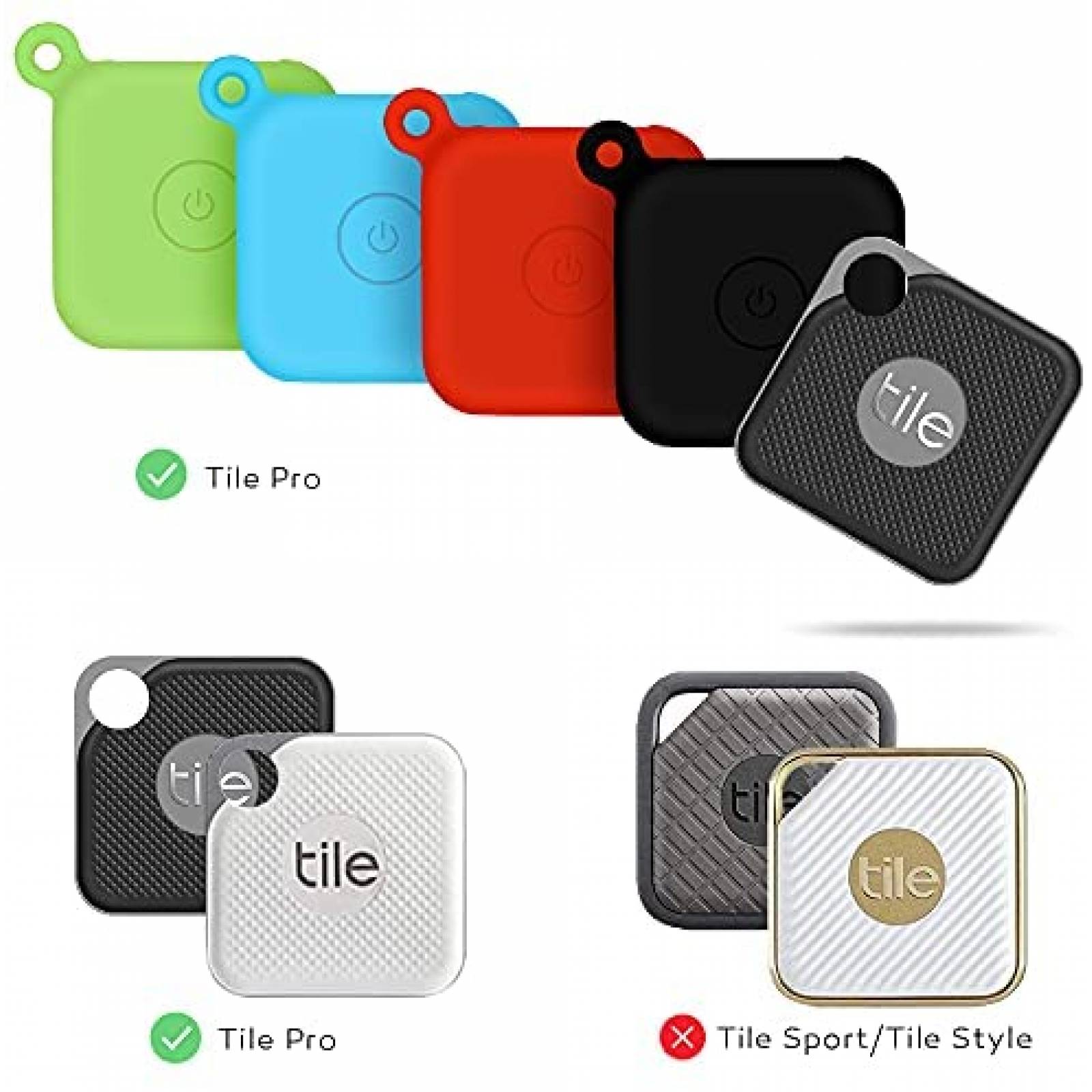 Fundas U/F 4pzas con Llavero para Localizador Tile Pro