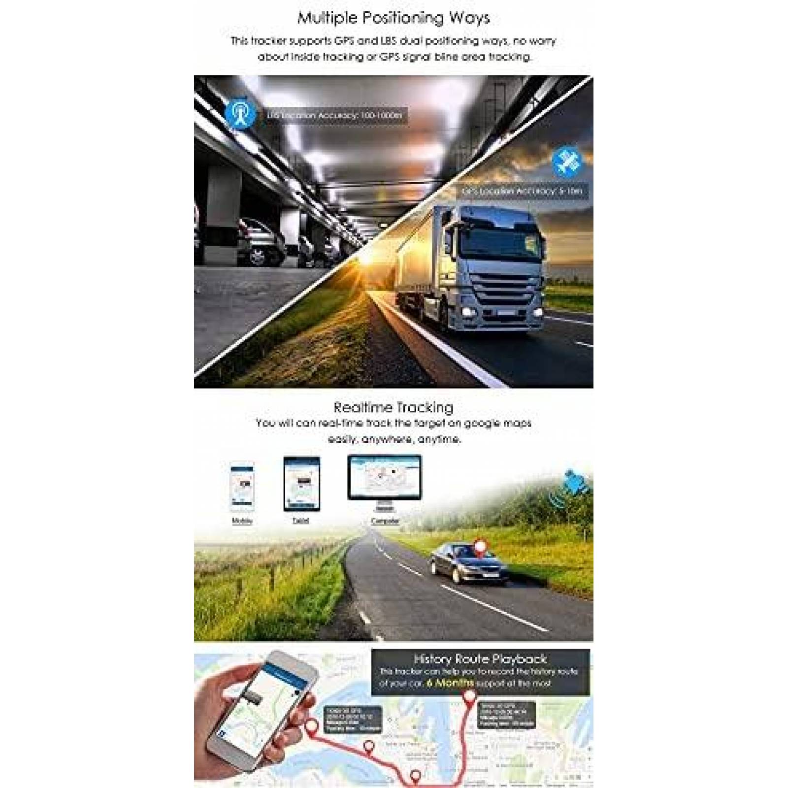 Rastreador GPS Winnes TK915 Magnetico para vehiculos -Negro