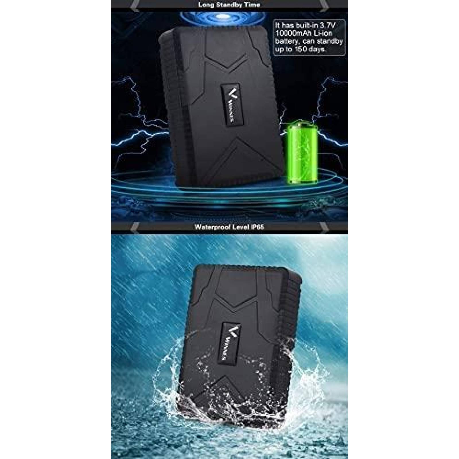 Rastreador GPS Winnes TK915 Magnetico para vehiculos -Negro