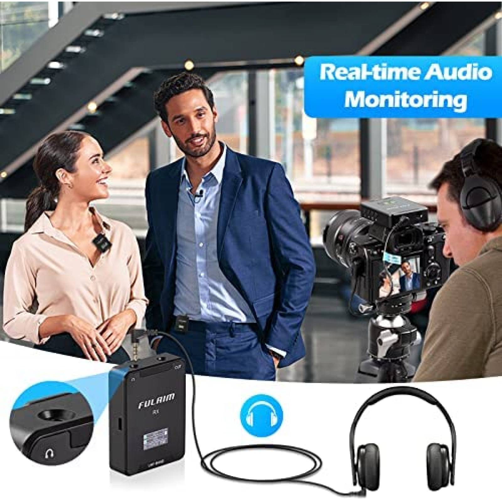 Sistema de microfono FULAIM WM400 UHF inalambrico Lavalier