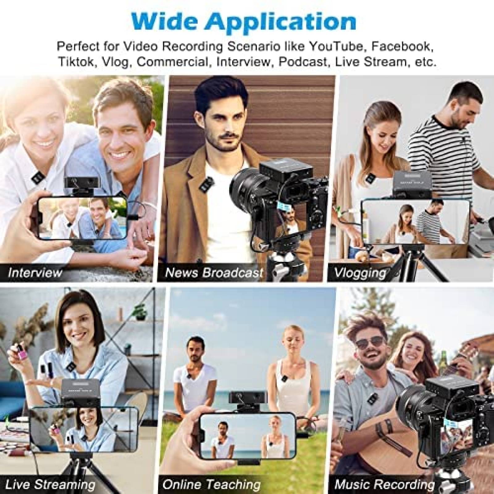 Sistema de microfono FULAIM WM400 UHF inalambrico Lavalier