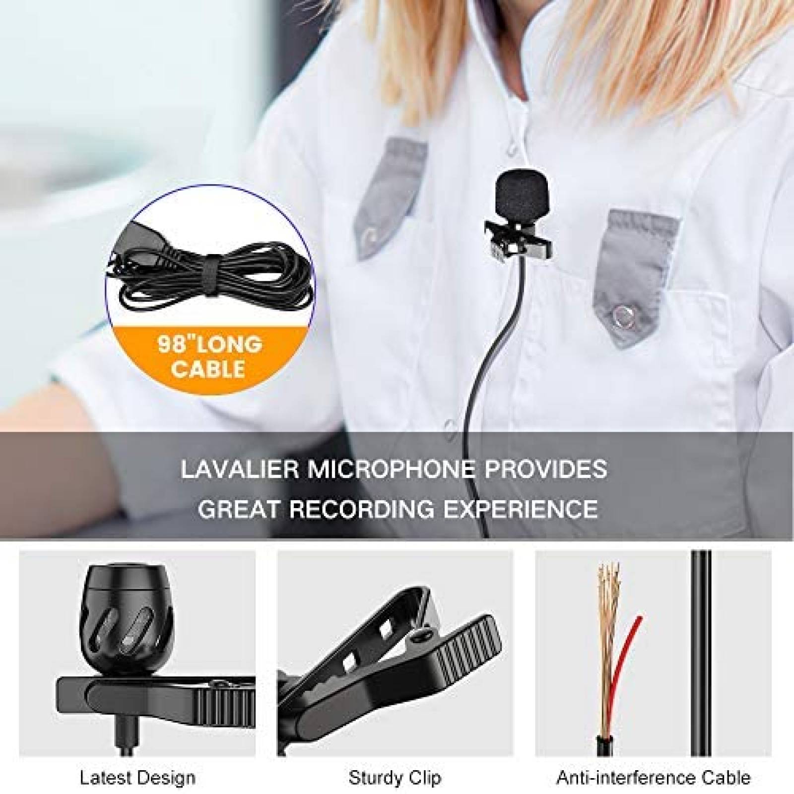  KMAG Micrófonos Lavalier inalámbricos USB C para