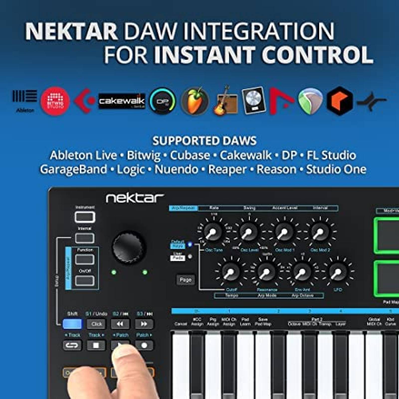 Teclado Musical Nektar Impact LX MINI de 25 Notas -Negro