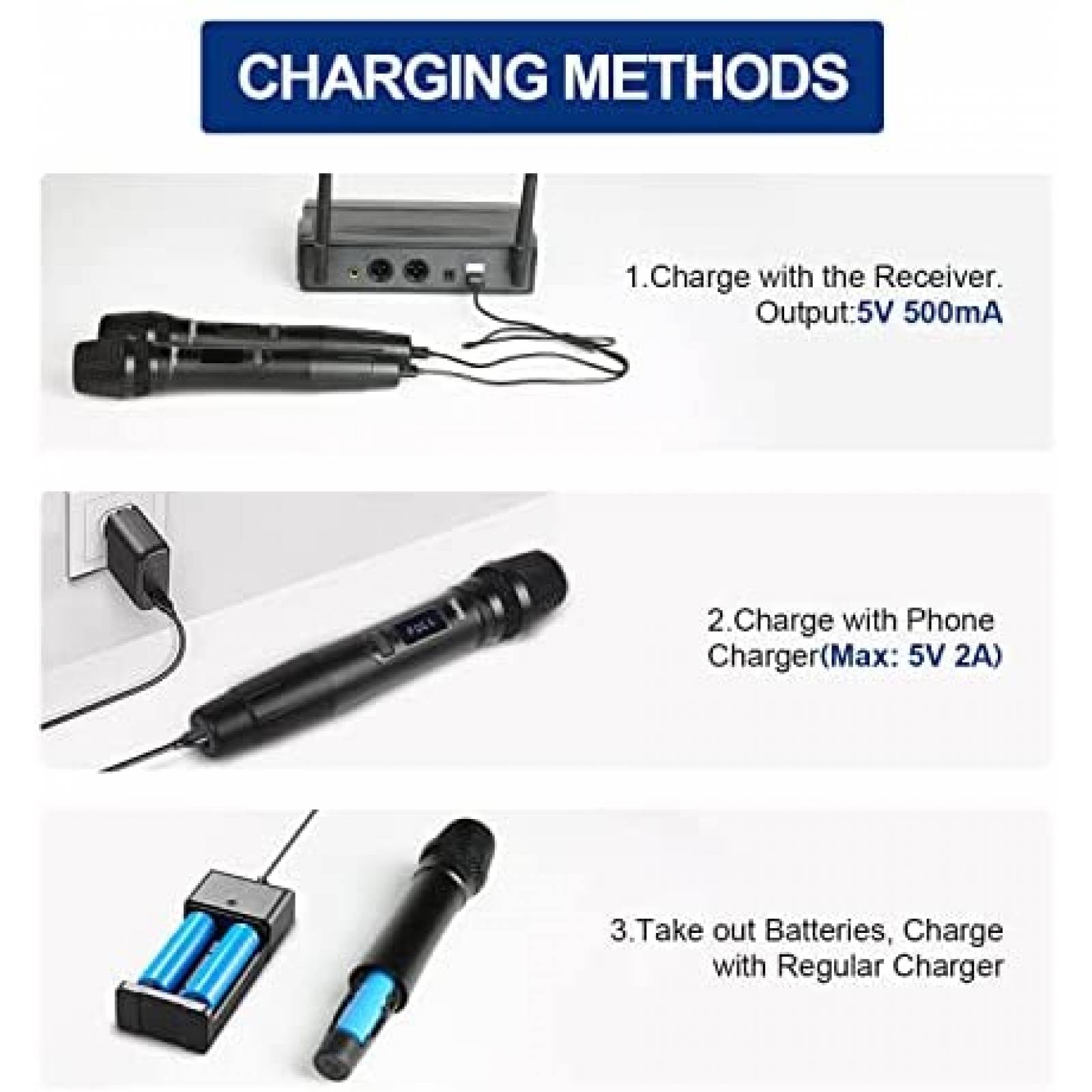 Microfono para karaoke SGPRO 8hrs con receptor -Negro