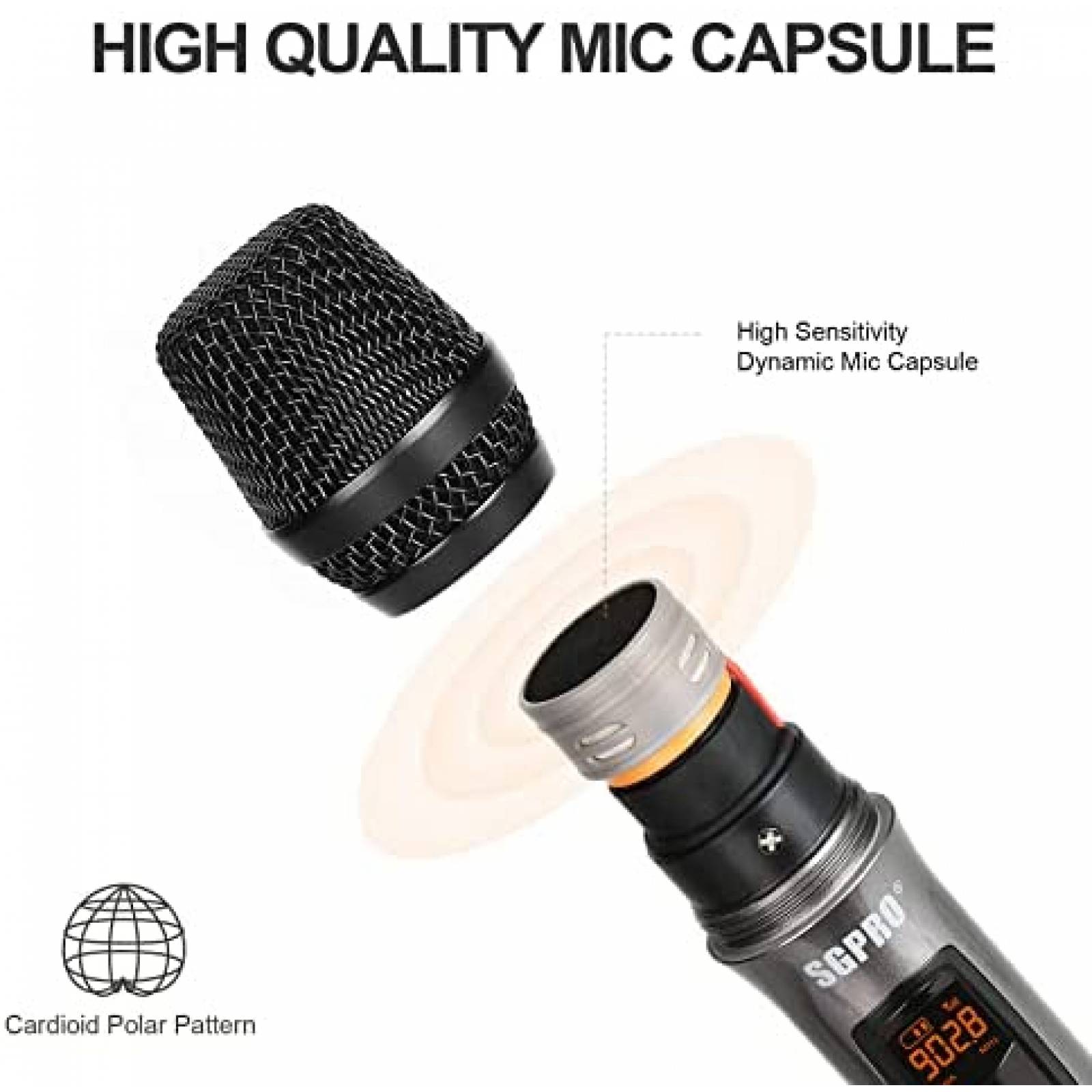 Microfono inalambrico con receptor SGPRO 3.5 mm -Negro