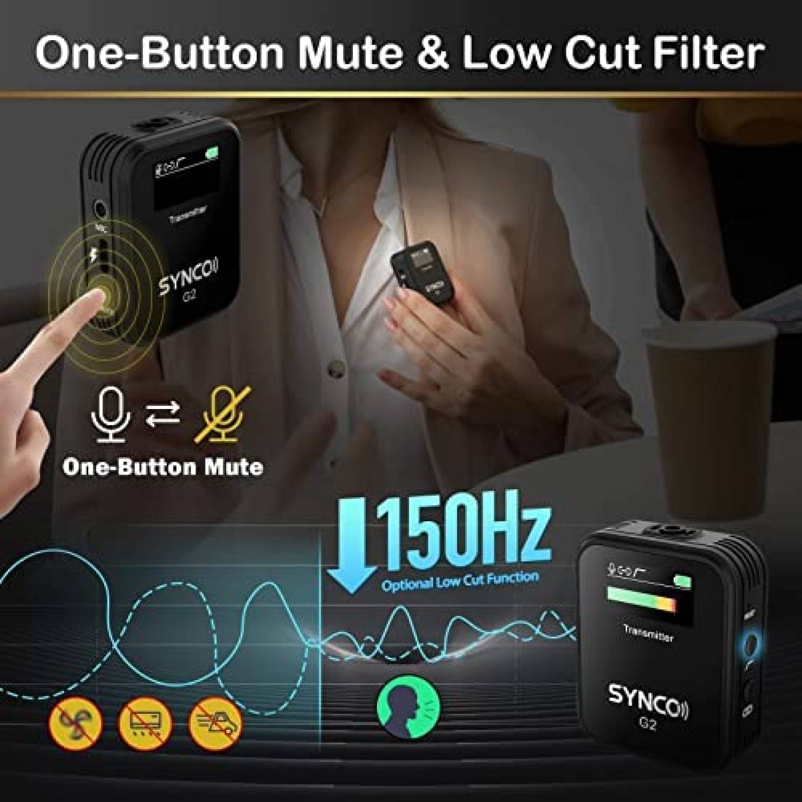 Microfono SYNCO G2 De Solapa Inalambrico Trasmisor/Receptor