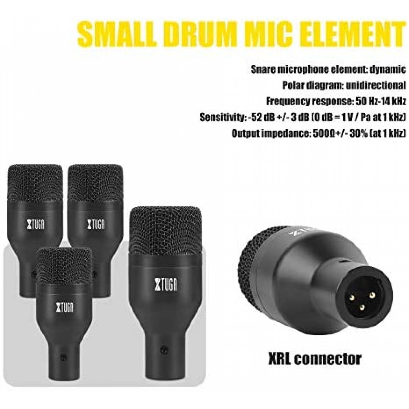 Microfono XTUGA DI7 Dinamico 7 Pzs Cable 16.5ft -Negro