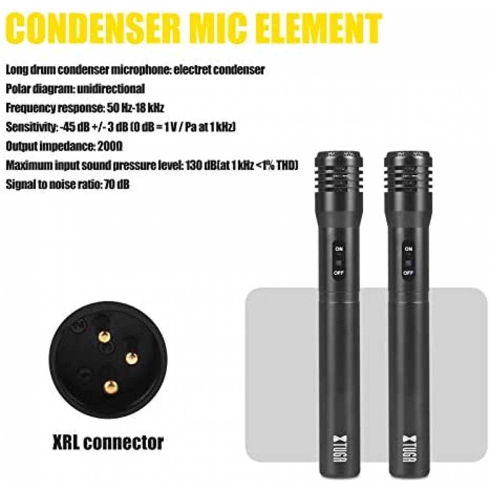 Microfono XTUGA DI7 Dinamico 7 Pzs Cable 16.5ft -Negro