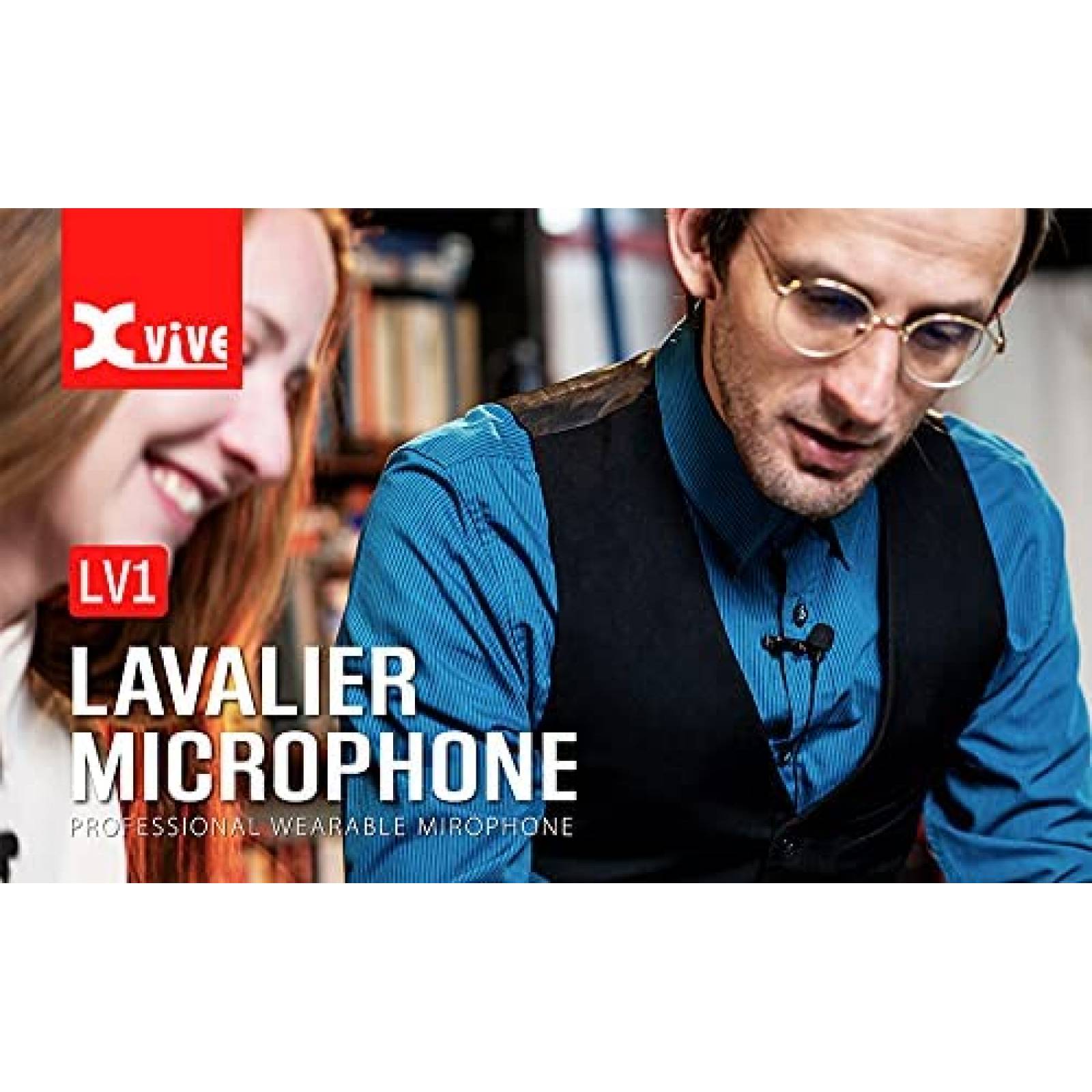 Microfono Lavalier Xvive Lv1 de Jack 3.5mm con Clip -Negro