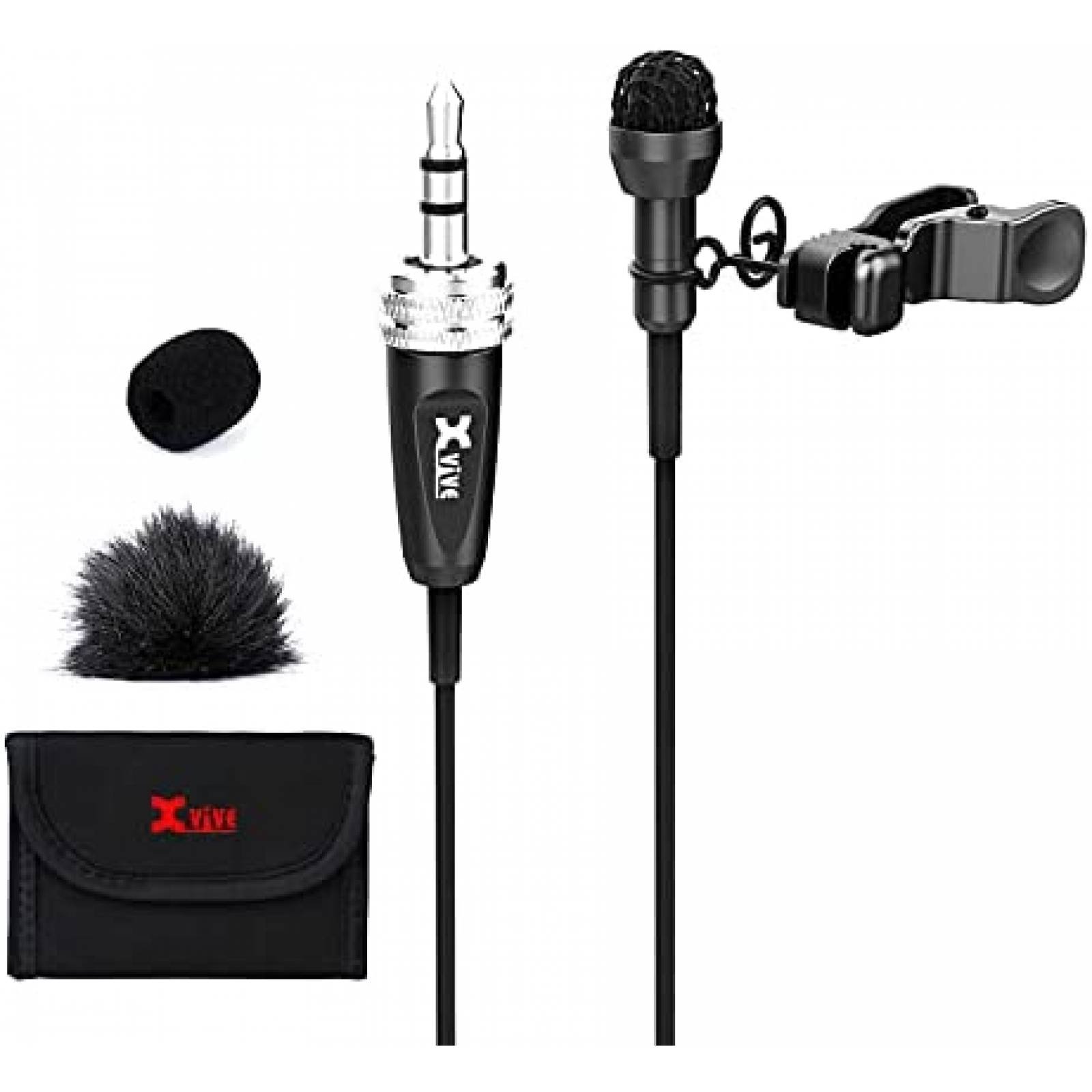 Microfono Lavalier Xvive Lv1 de Jack 3.5mm con Clip -Negro