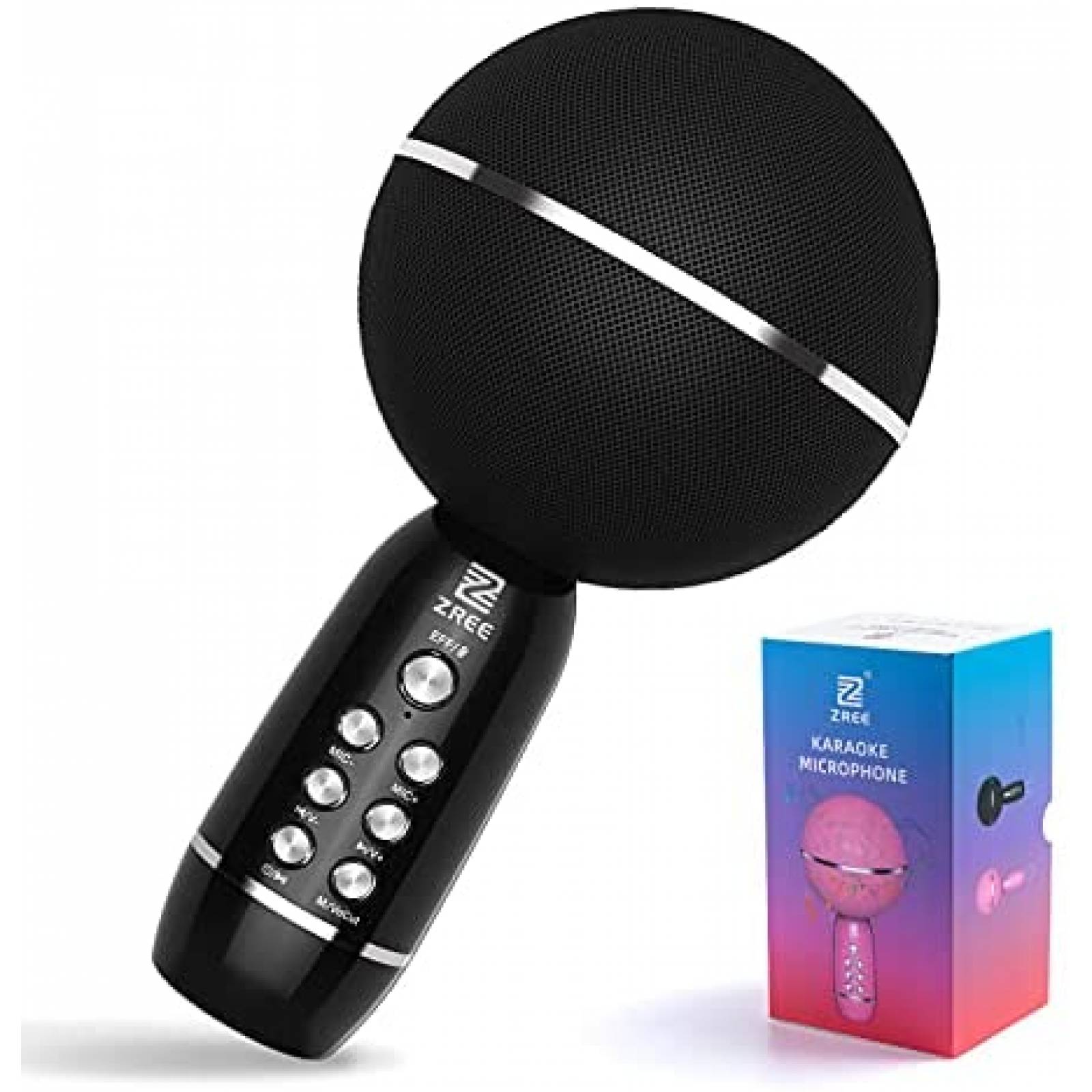 Microfono para karaoke ZREE inalambrico con bocina -Rosa