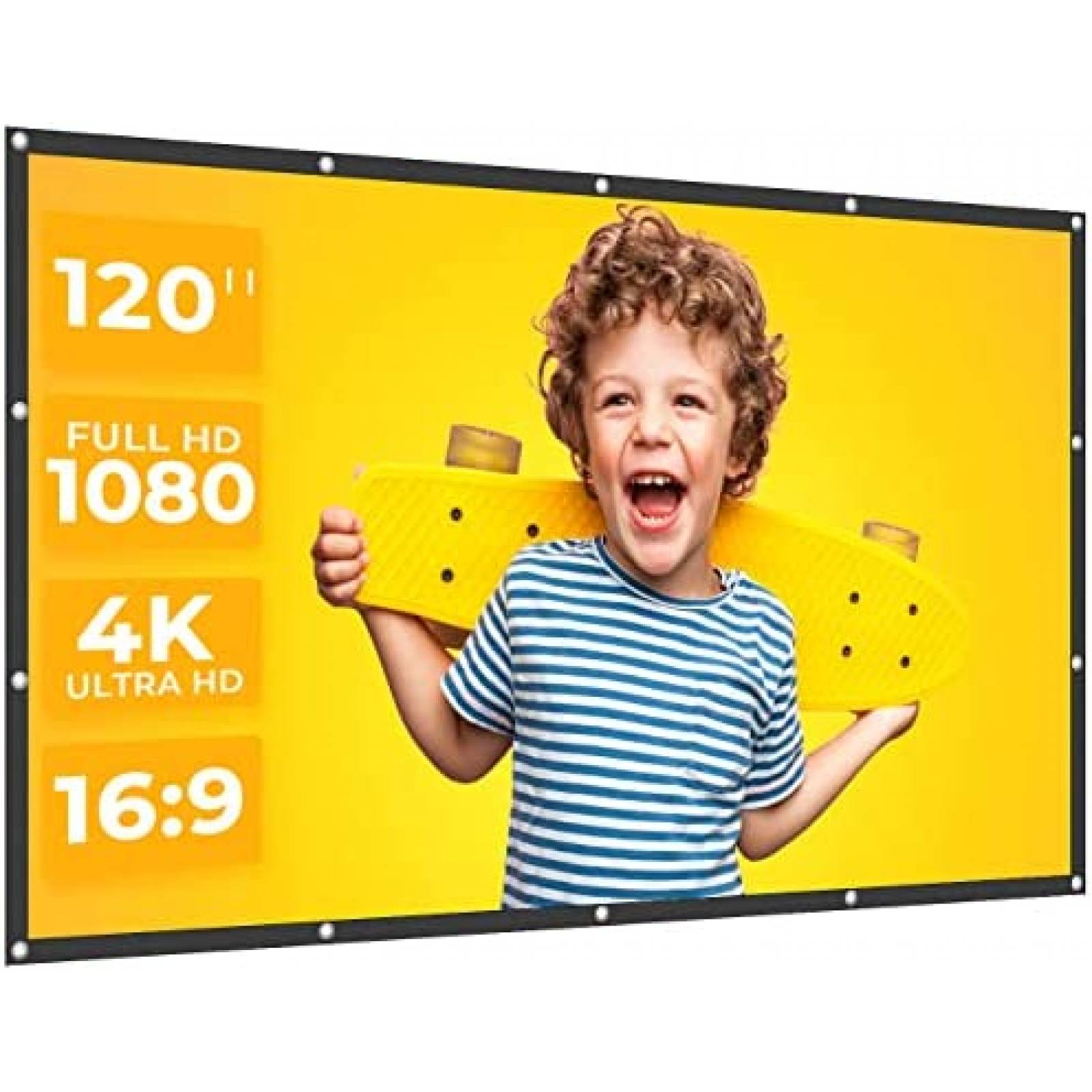 Pantalla De Proyector Anpiu 120'' 16:9 4K HD -Blanco