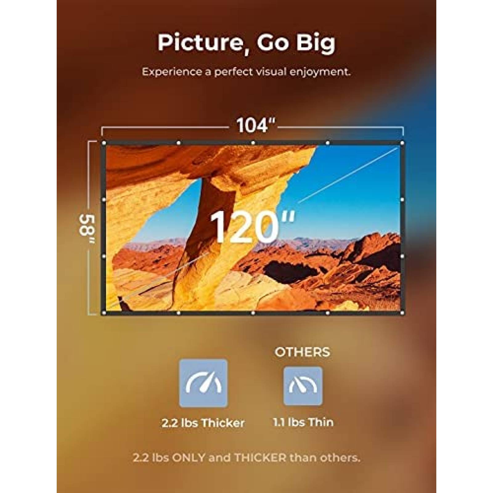 Pantalla De Proyector Anpiu 120'' 16:9 4K HD -Blanco