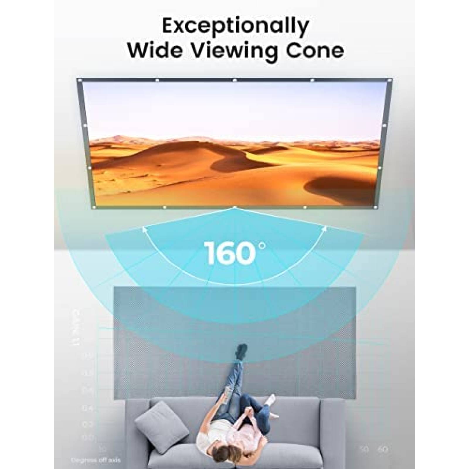 Pantalla De Proyector Anpiu 120'' 16:9 4K HD -Blanco