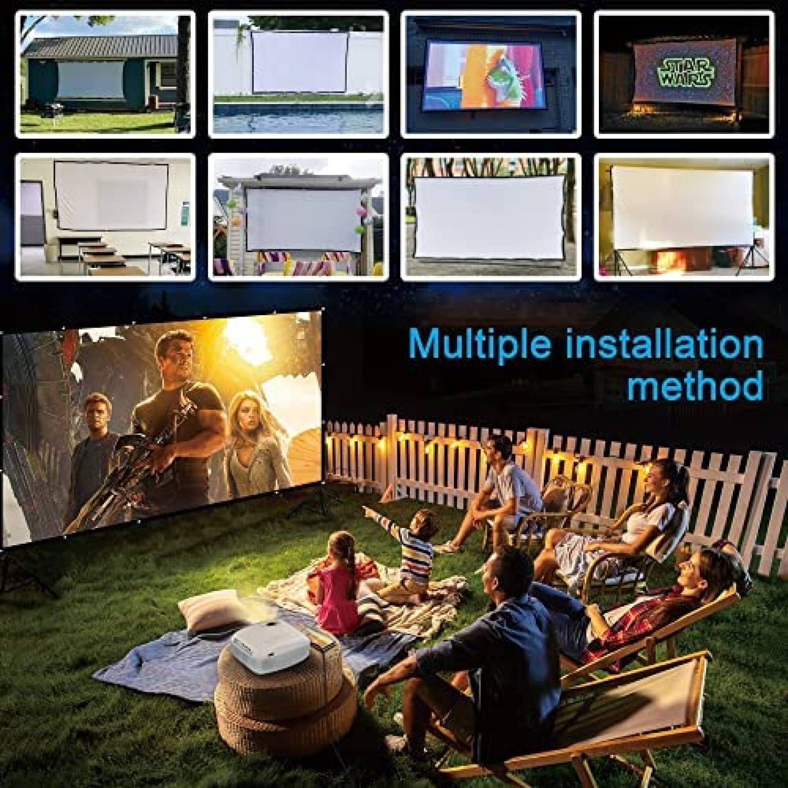 Pantalla FANGOR PS-1 120" Interiores Exteriores -Negro