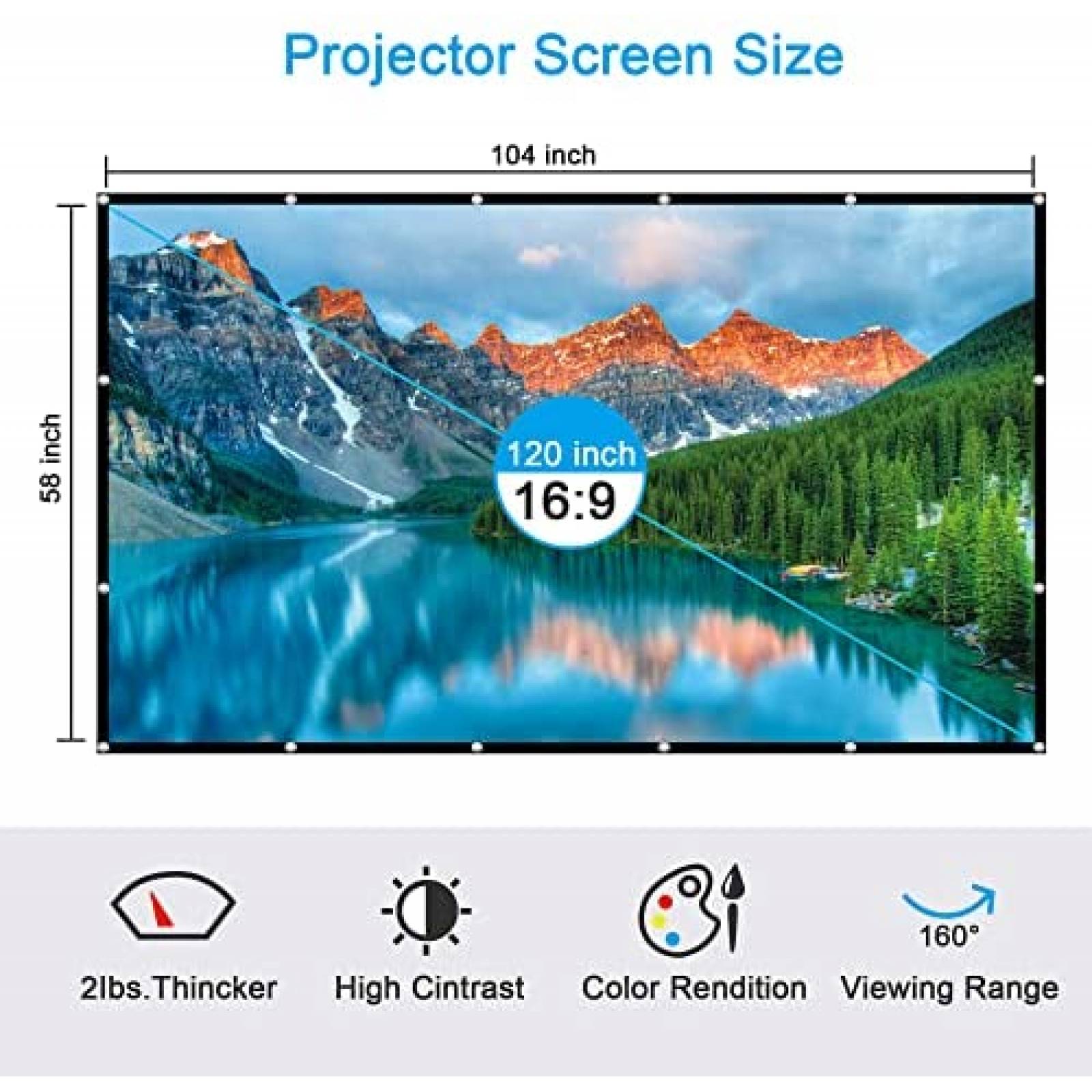 Pantalla FANGOR PS-1 120" Interiores Exteriores -Negro