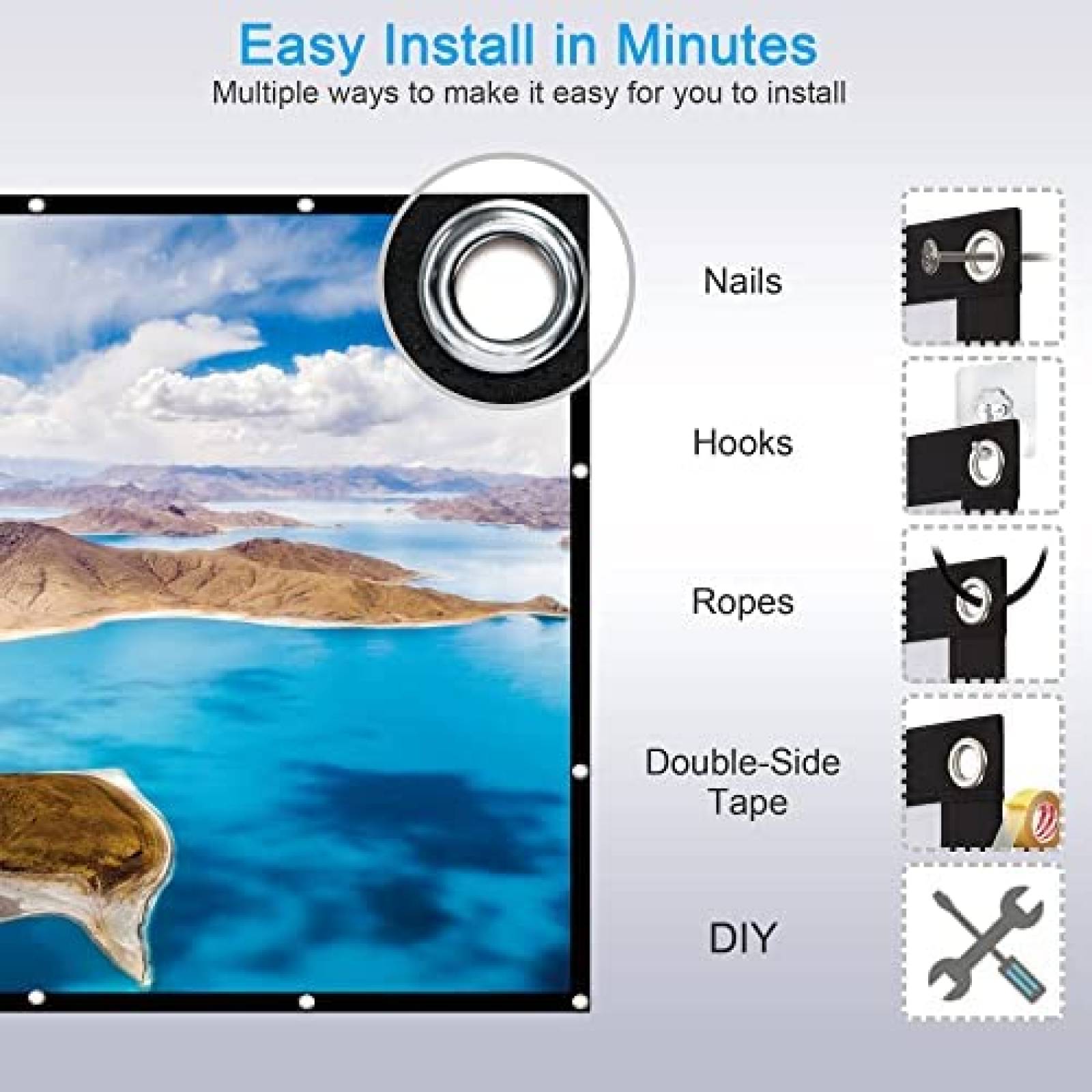 Pantalla FANGOR PS-1 120" Interiores Exteriores -Negro