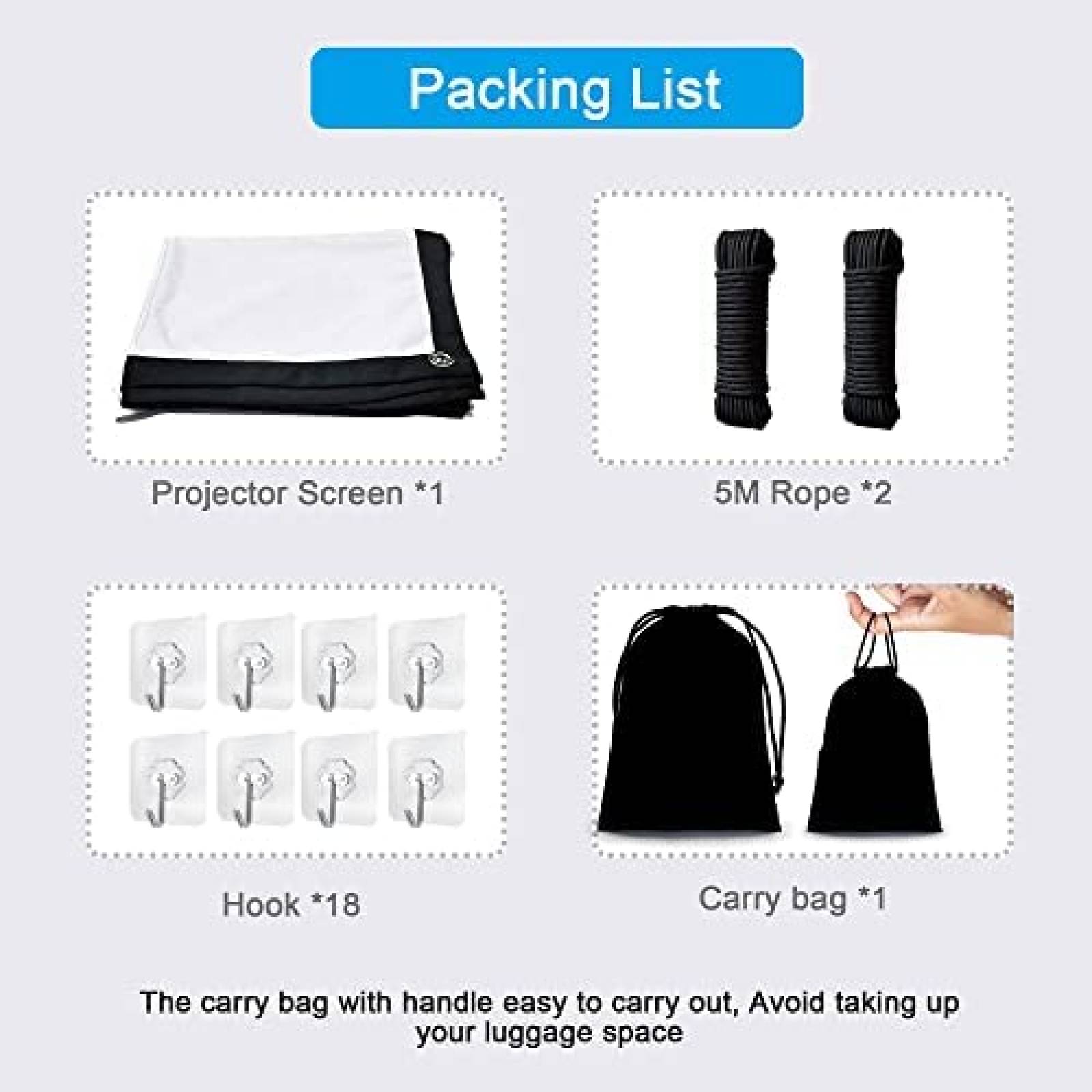 Pantalla FANGOR PS-1 120" Interiores Exteriores -Negro