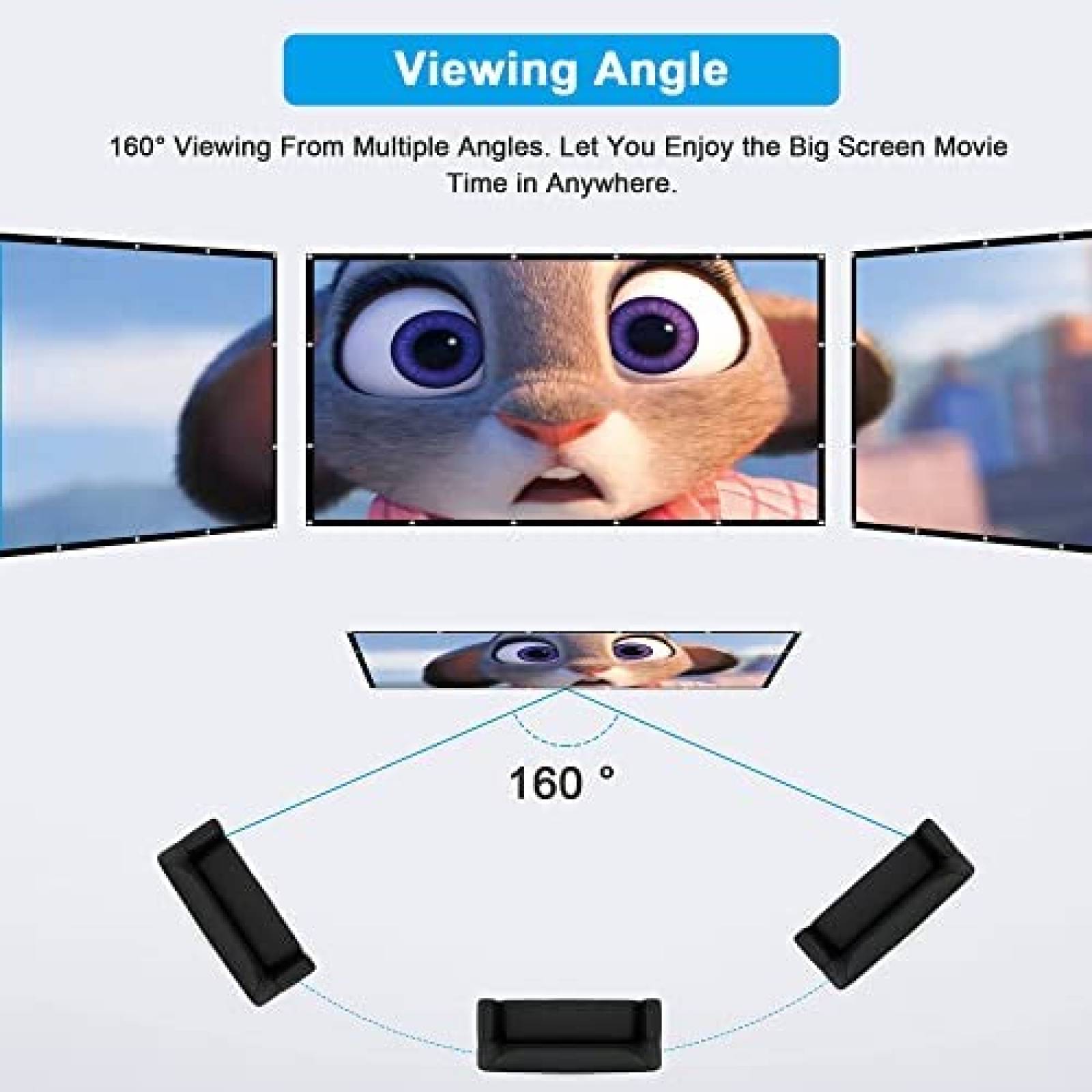 Pantalla FANGOR PS-1 120" Interiores Exteriores -Negro