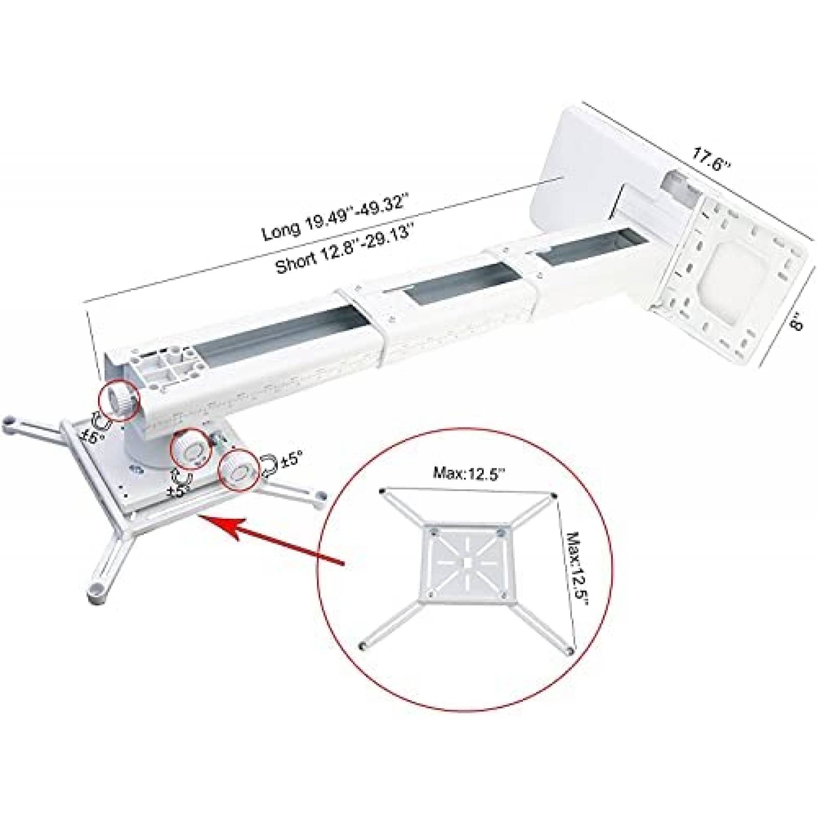 Soporte Generico Montaje Universal Para Proyector -Blanco
