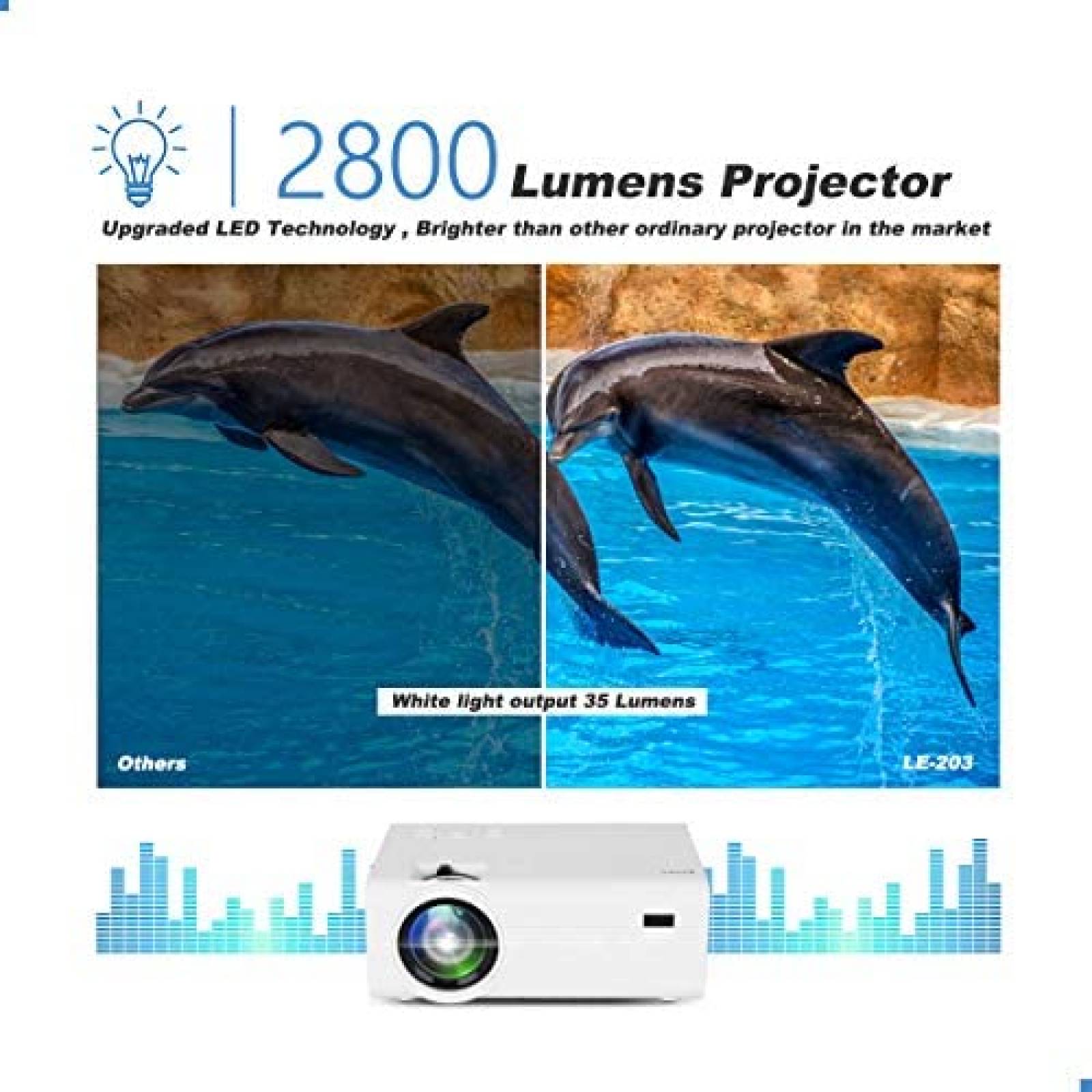 Kit Mini Proyector Living Enrichment 203 1080p 50W -Blanco