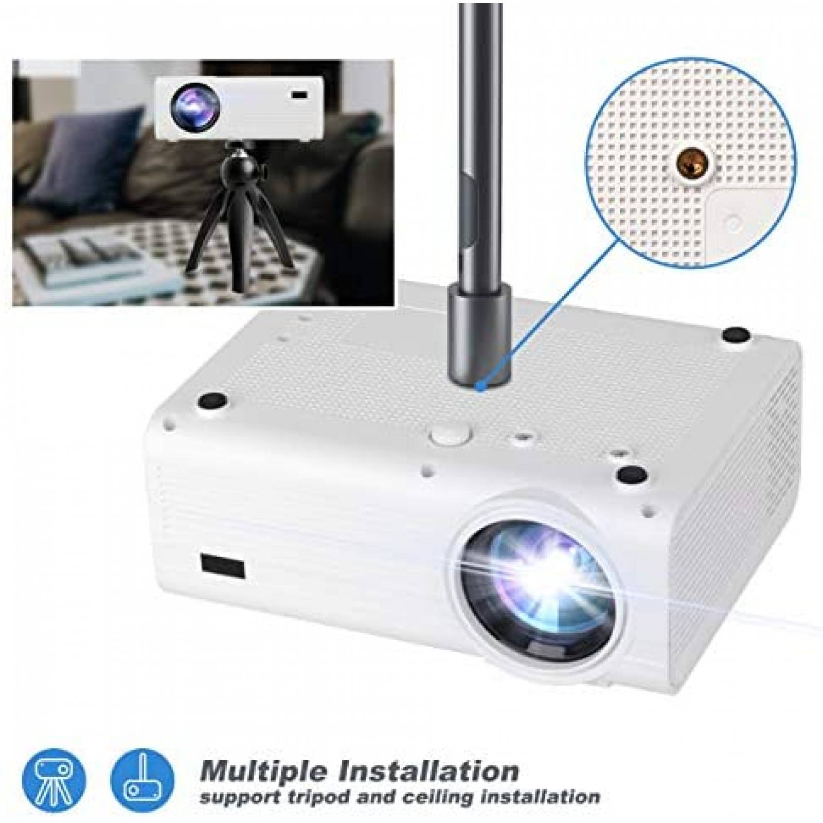 Kit Mini Proyector Living Enrichment 203 1080p 50W -Blanco