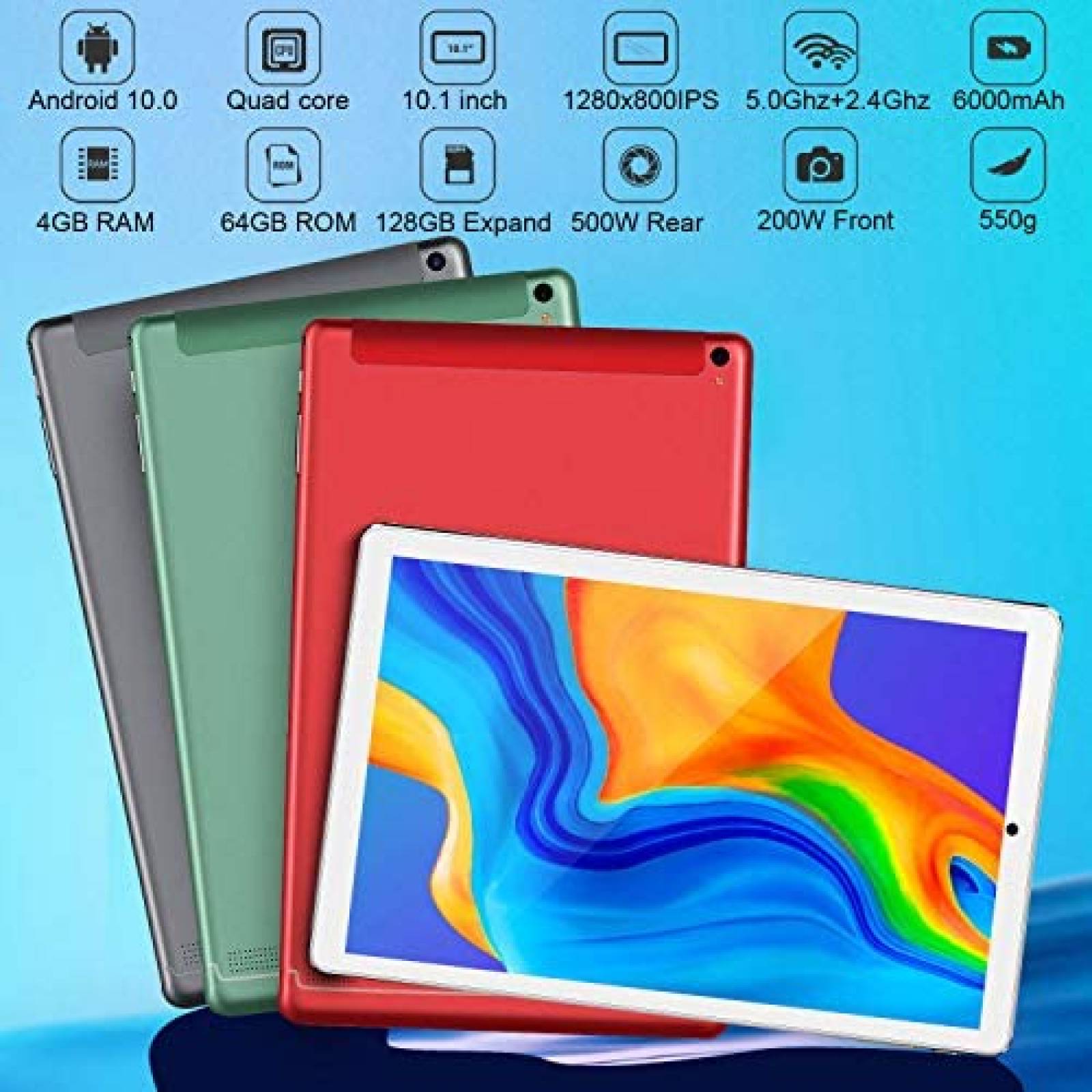 Tablet 2 en 1 AOYODKG Android 10'' 4GB/64GB -Blanco