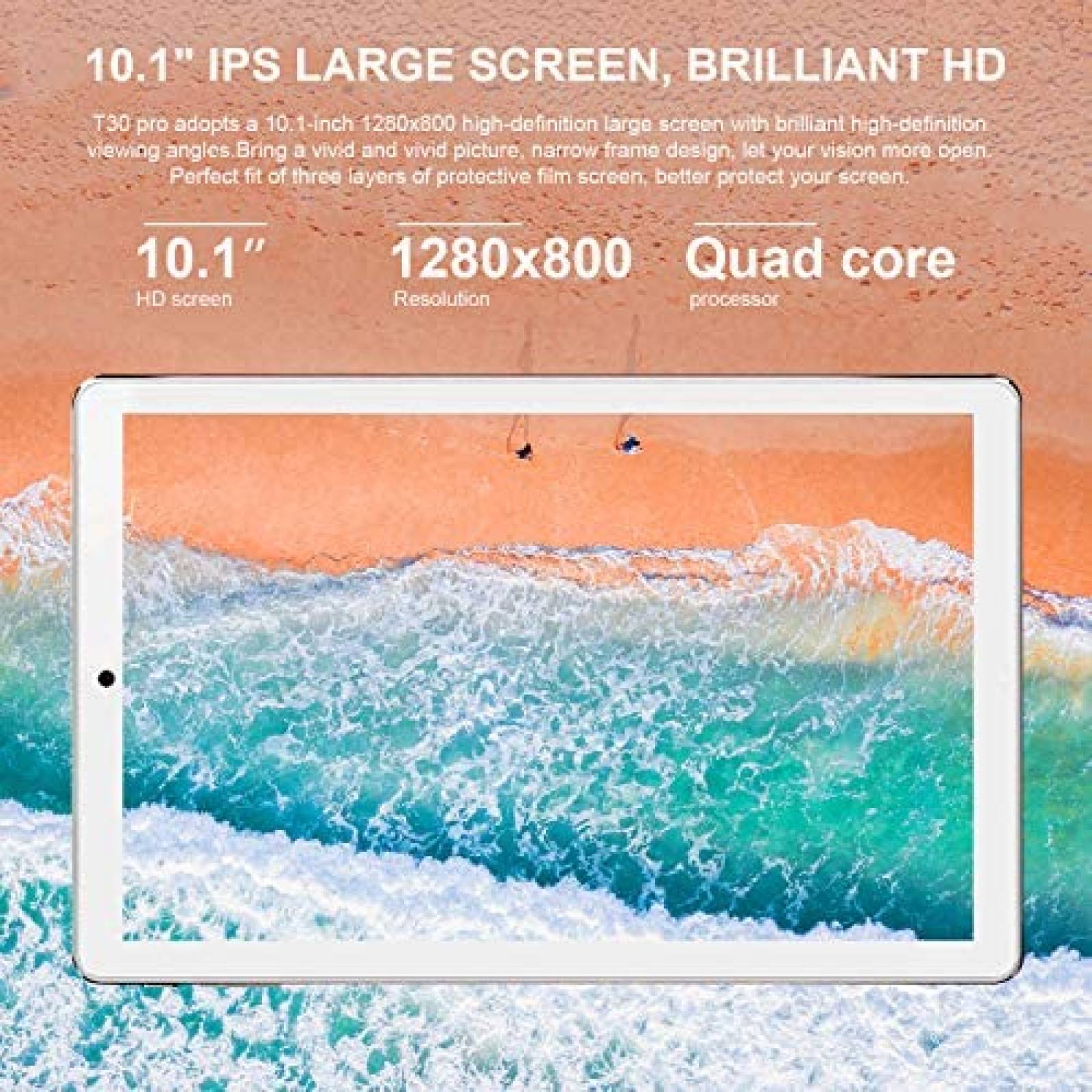 Tablet 2 en 1 AOYODKG Android 10'' 4GB/64GB -Blanco