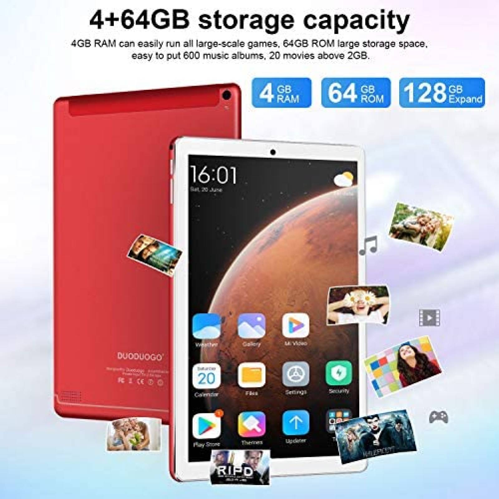 Tablet 2 en 1 AOYODKG Android 10'' 4GB/64GB -Blanco