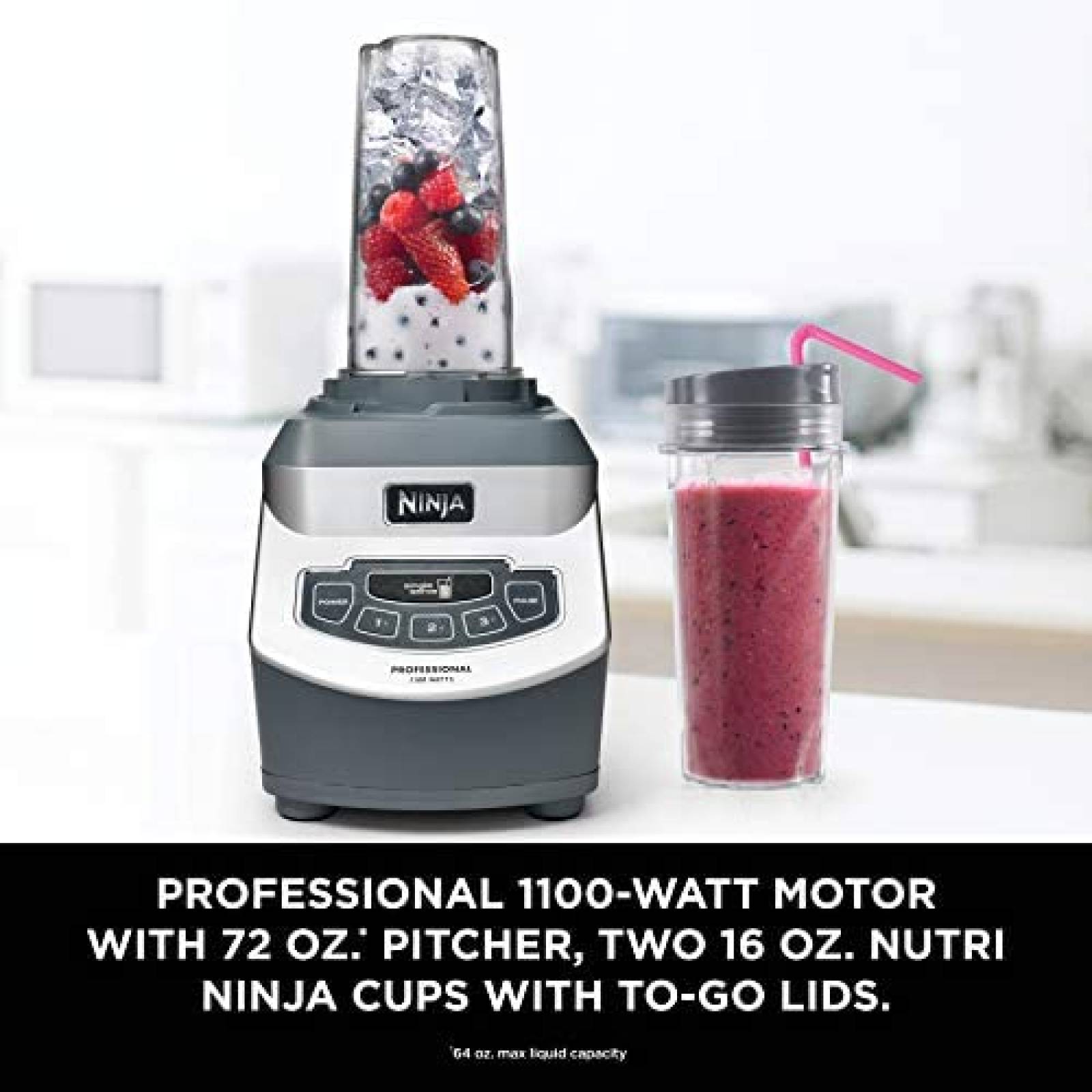 Licuadora Ninja BL660 Batidos Smoothies 16onz Negro