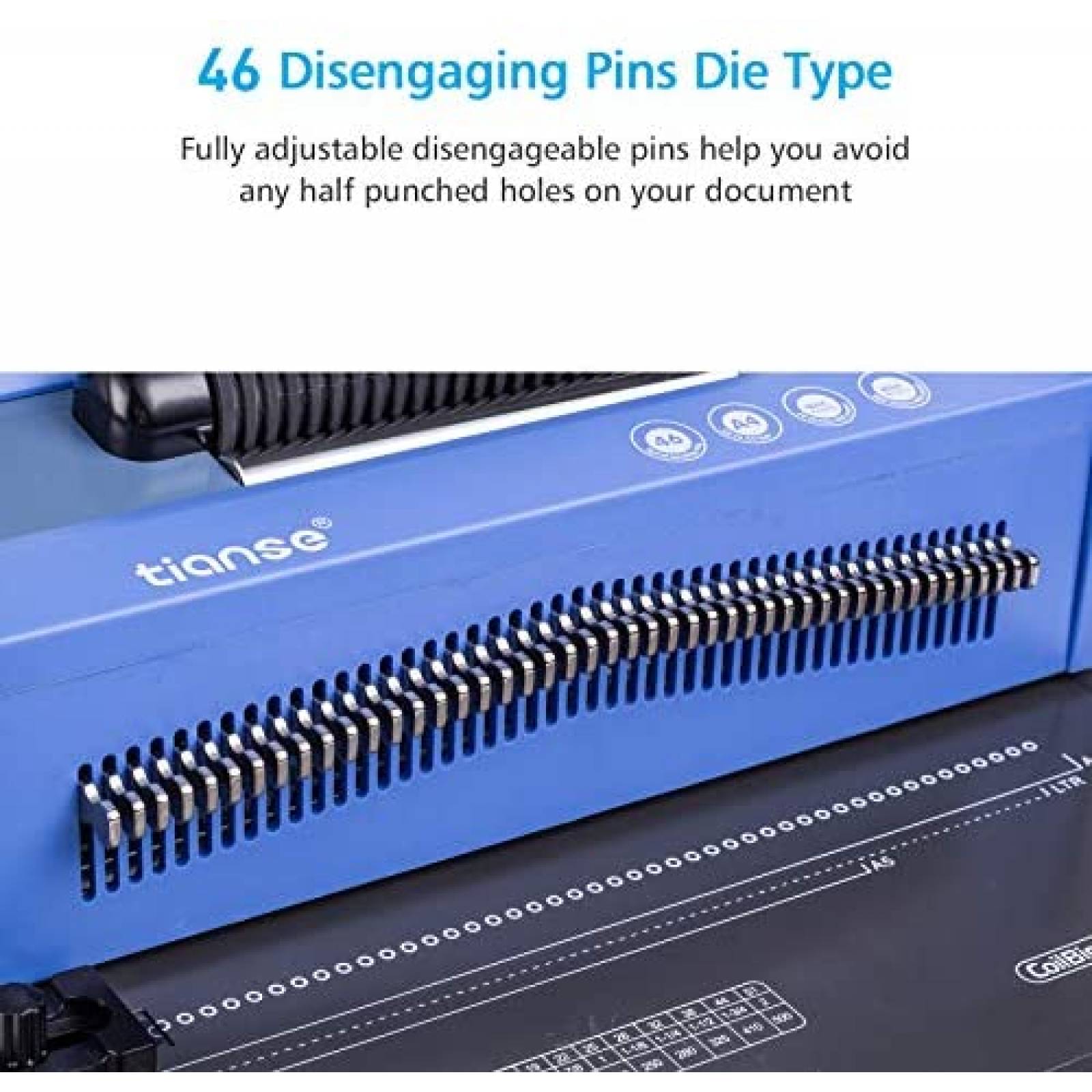 Maquina engargoladora TIANSE x100 espirales plastico -Azul