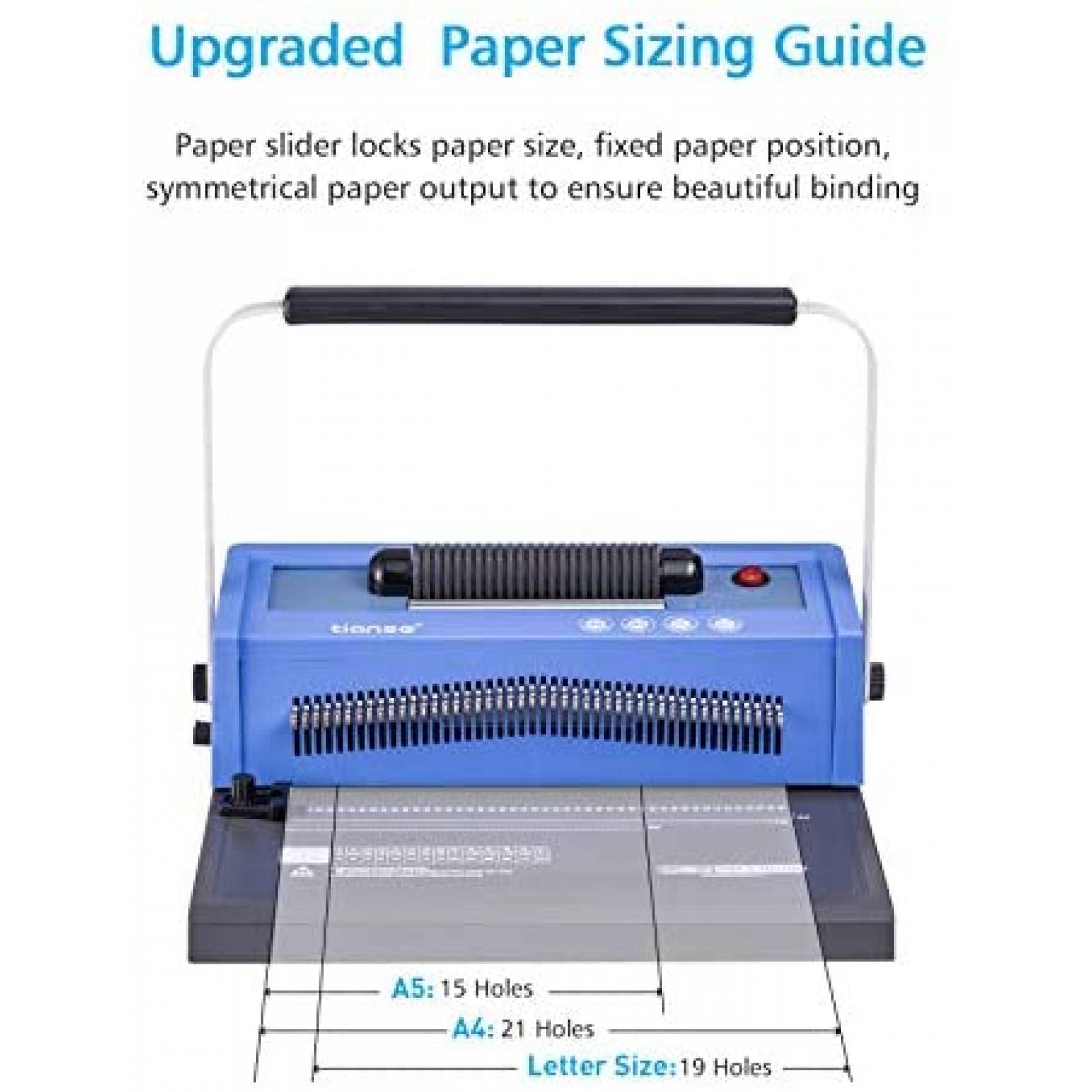 Maquina engargoladora TIANSE x100 espirales plastico -Azul