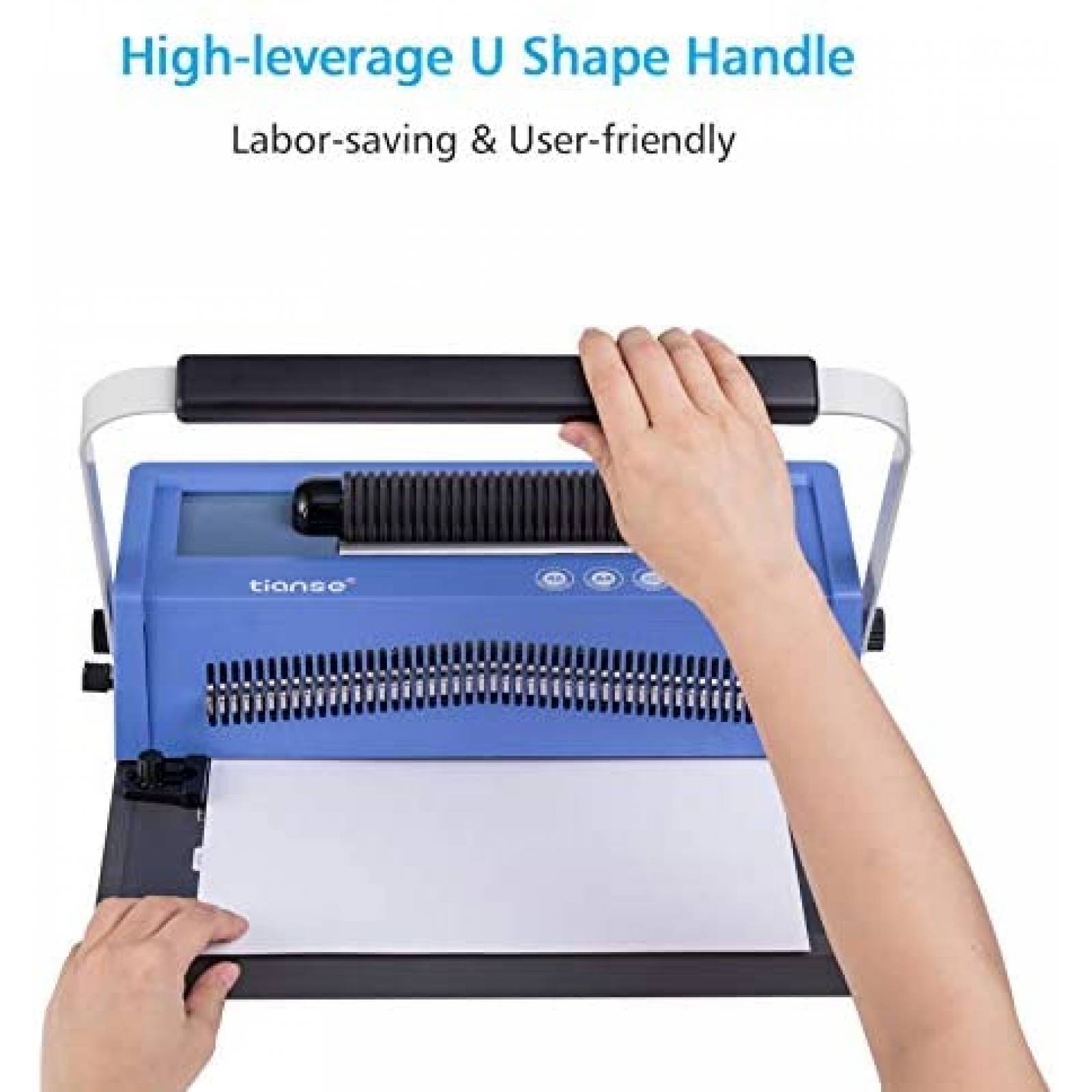 Maquina engargoladora TIANSE x100 espirales plastico -Azul