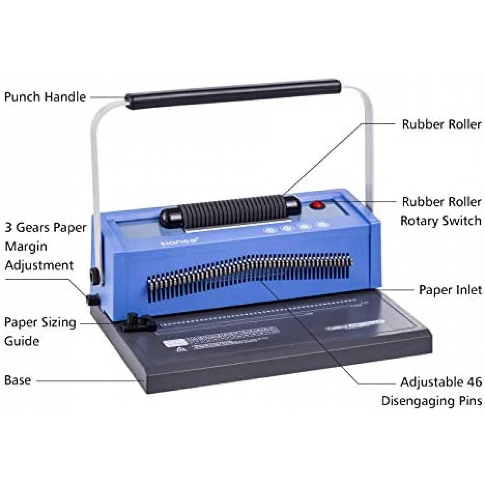 Maquina engargoladora TIANSE x100 espirales plastico -Azul