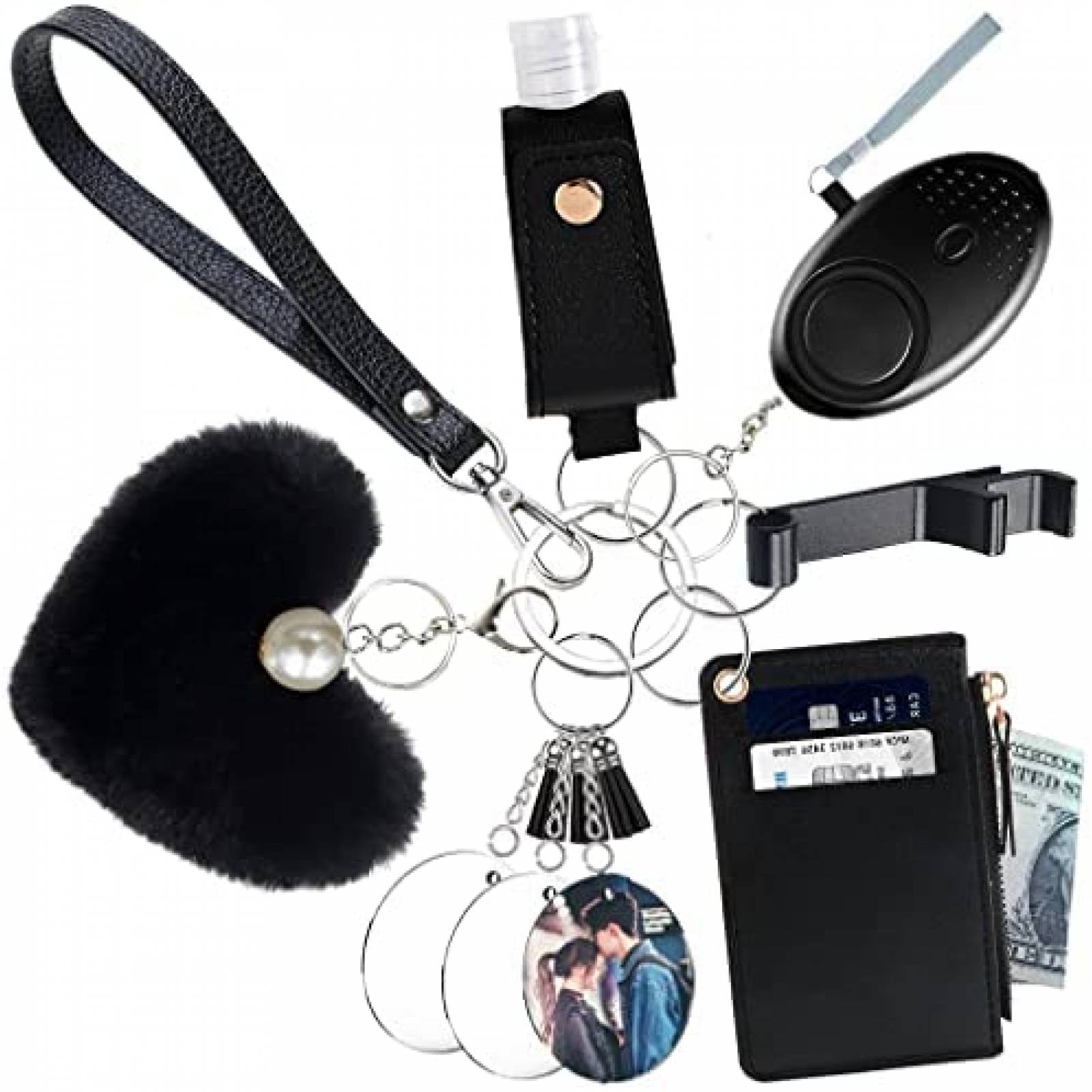 Llaveros de Defensa Personal ASOONYUM para Nio/Mujer -Negro