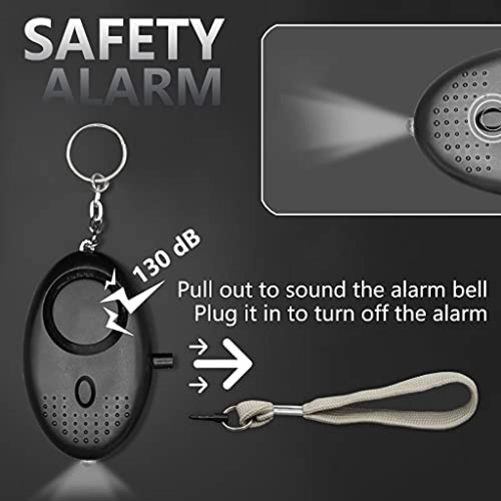 Llaveros de Defensa Personal ASOONYUM para Nio/Mujer -Negro