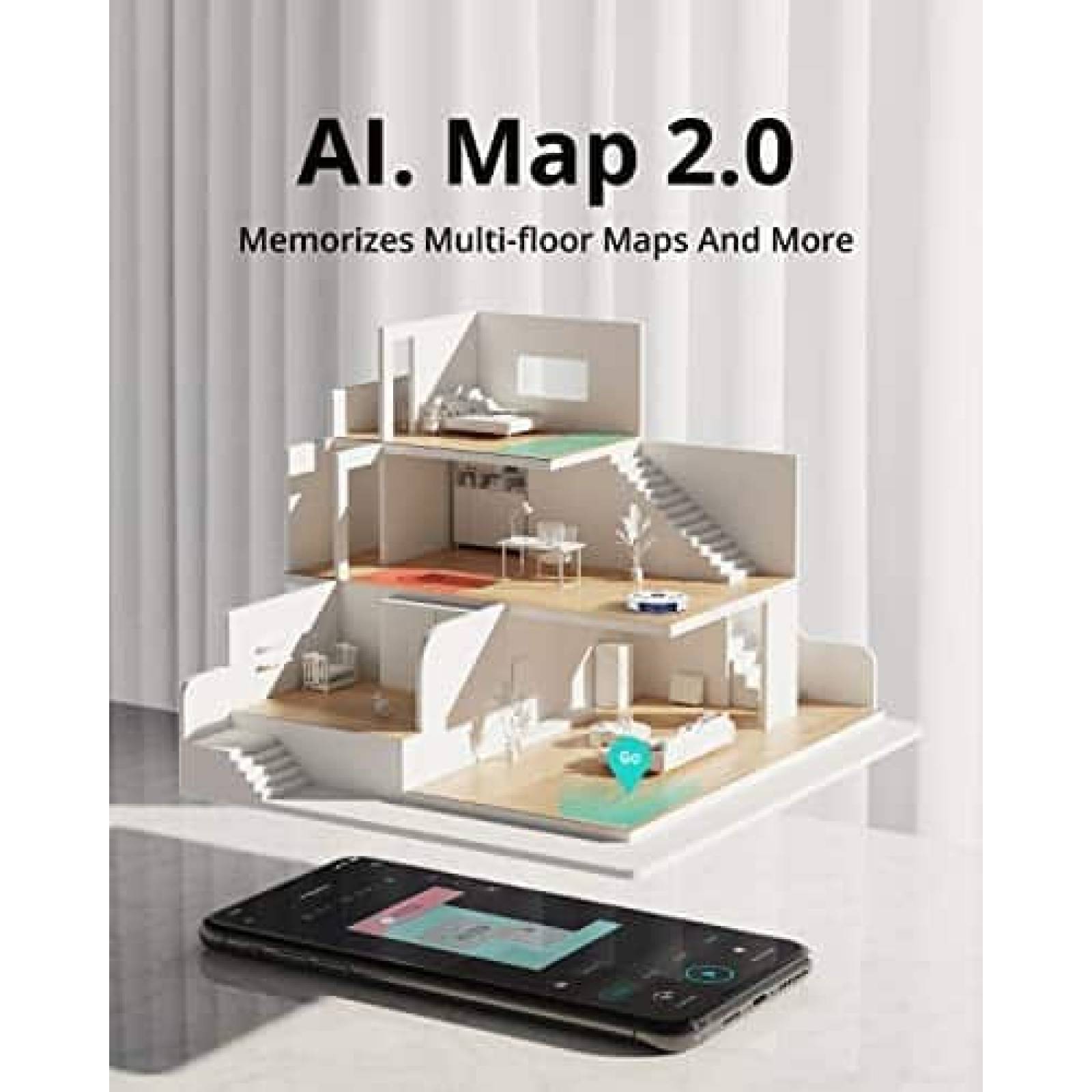 Aspiradora Eufy X8 2000Pa iPath Navegacion Laser -Blanco