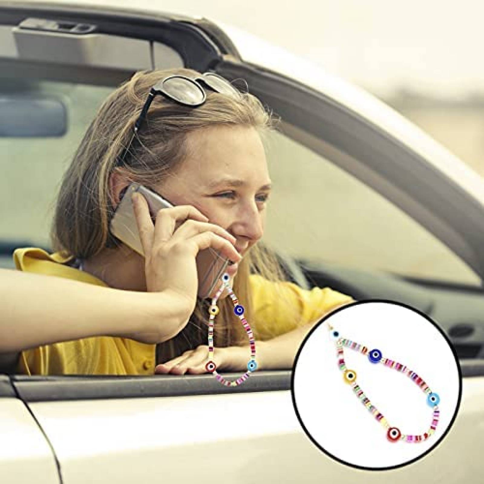 Cadena de mueca para celular Saida Evil eye Y2K -Colorido