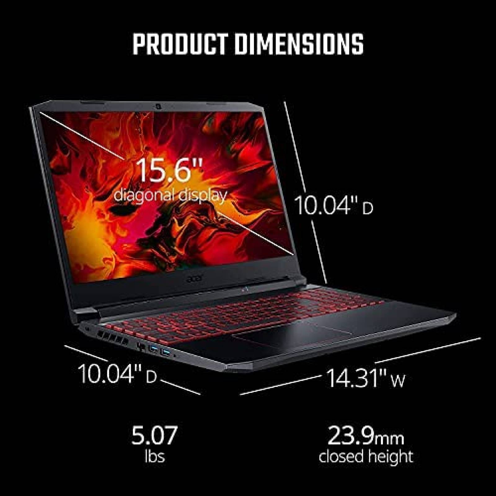 Laptop Gamer ACER Nitro 5 15.6'' Intel i5 GTX 1650 16GB 1TB