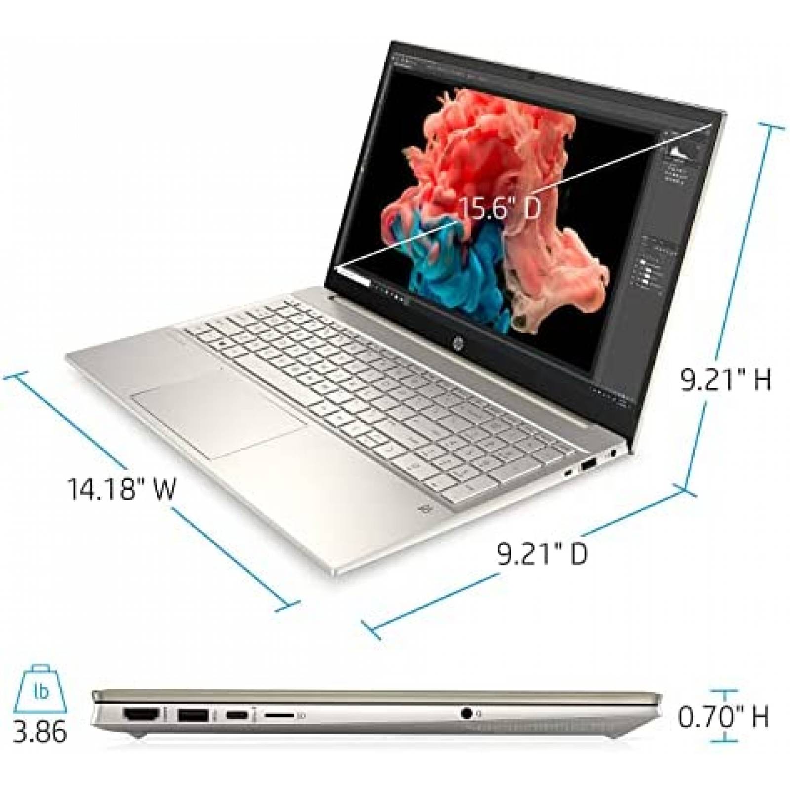 Laptop HP Pavillion 15.6" Intel i5 16GB 1TB -Plata
